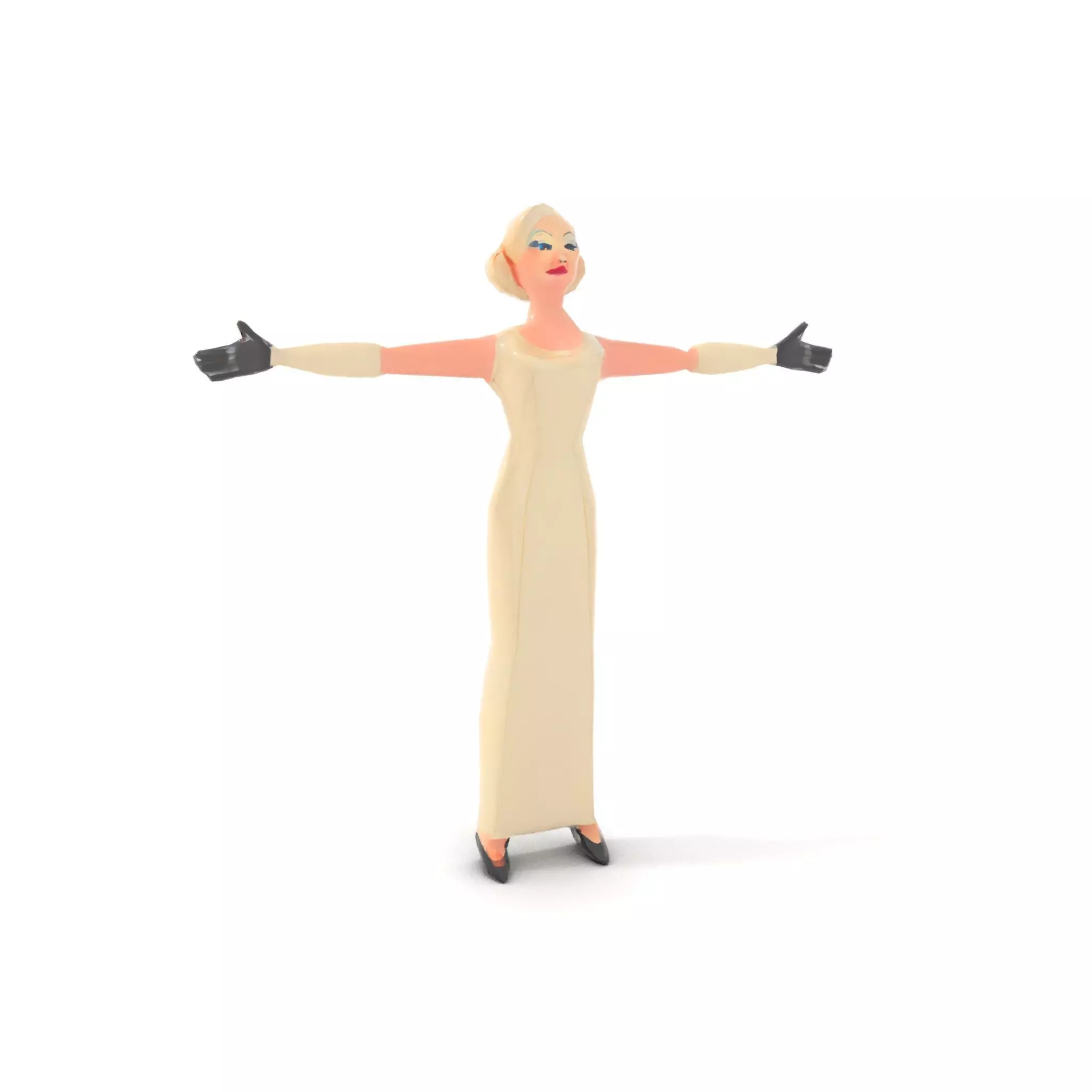 Glamorous Gold Dress model pack Low-poly 3D model_28