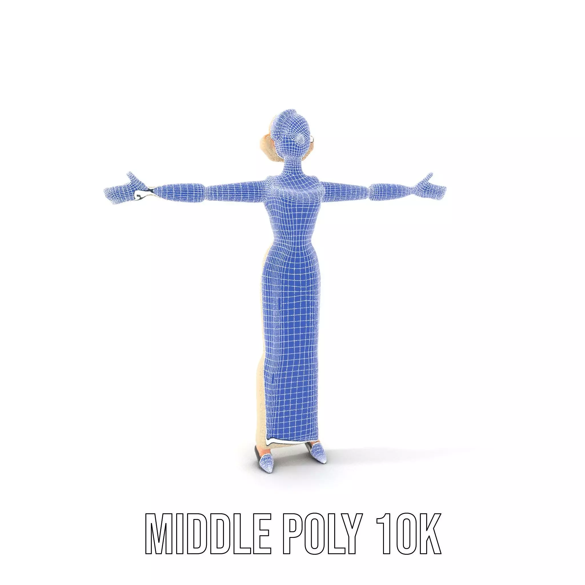 Glamorous Gold Dress model pack Low-poly 3D model_13