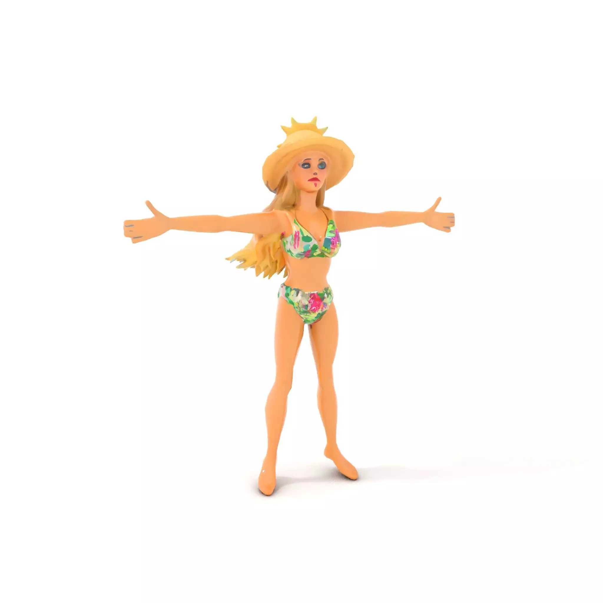 Floral Bikini Mannequin model pack Low-poly 3D model_10