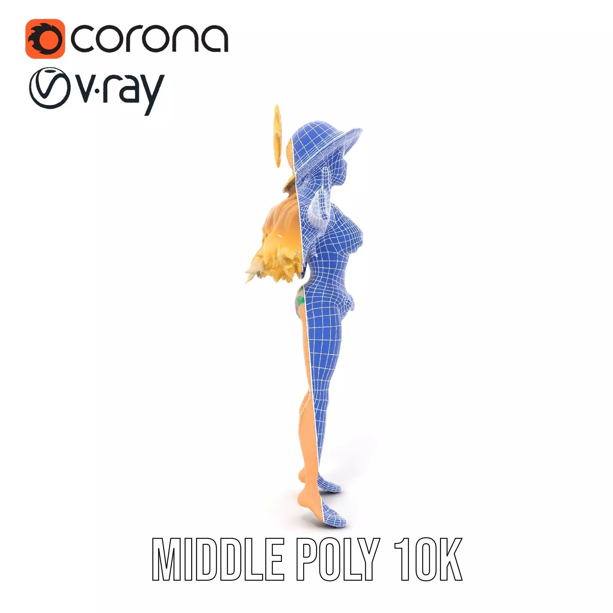 Floral Bikini Mannequin model pack Low-poly 3D model_13