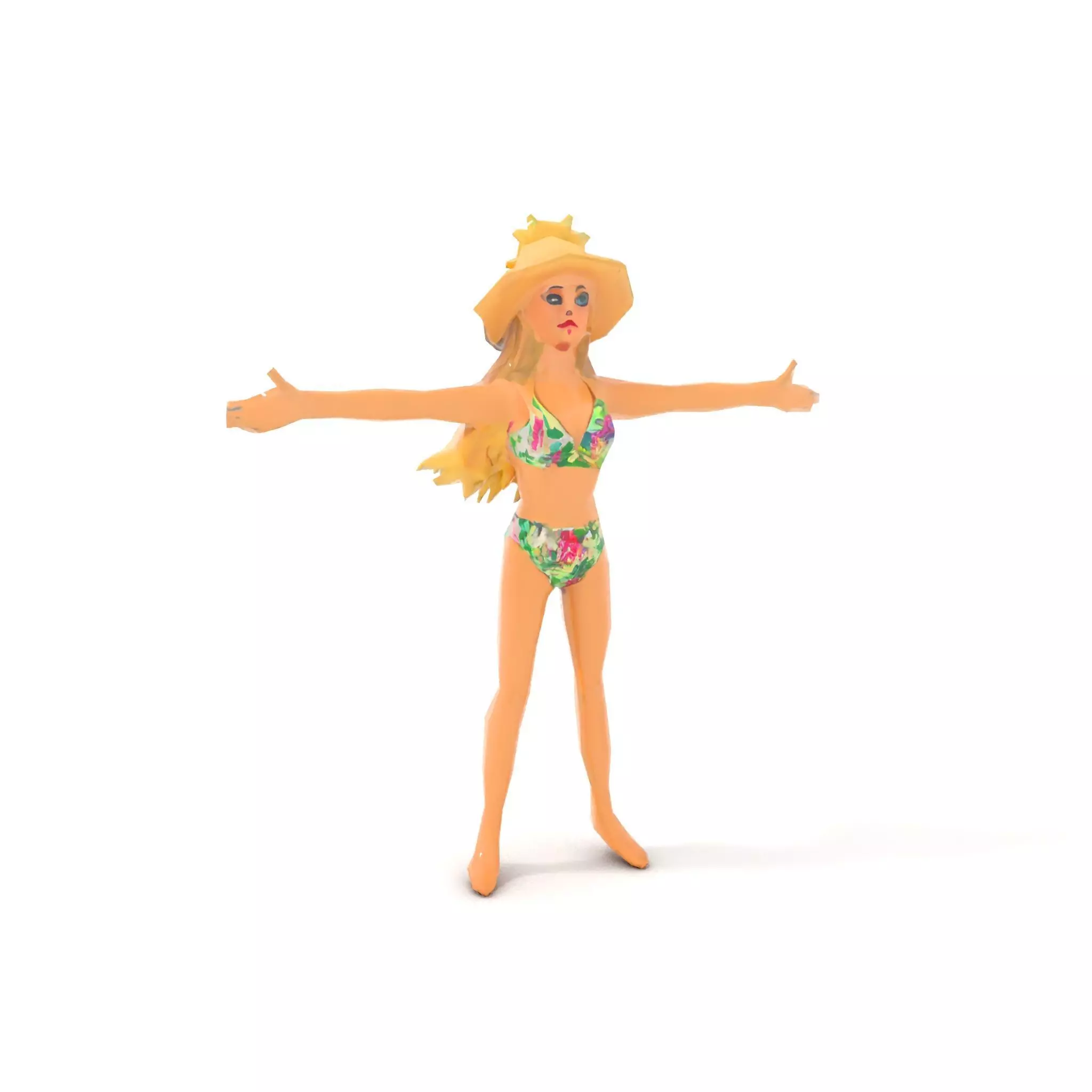 Floral Bikini Mannequin model pack Low-poly 3D model_23