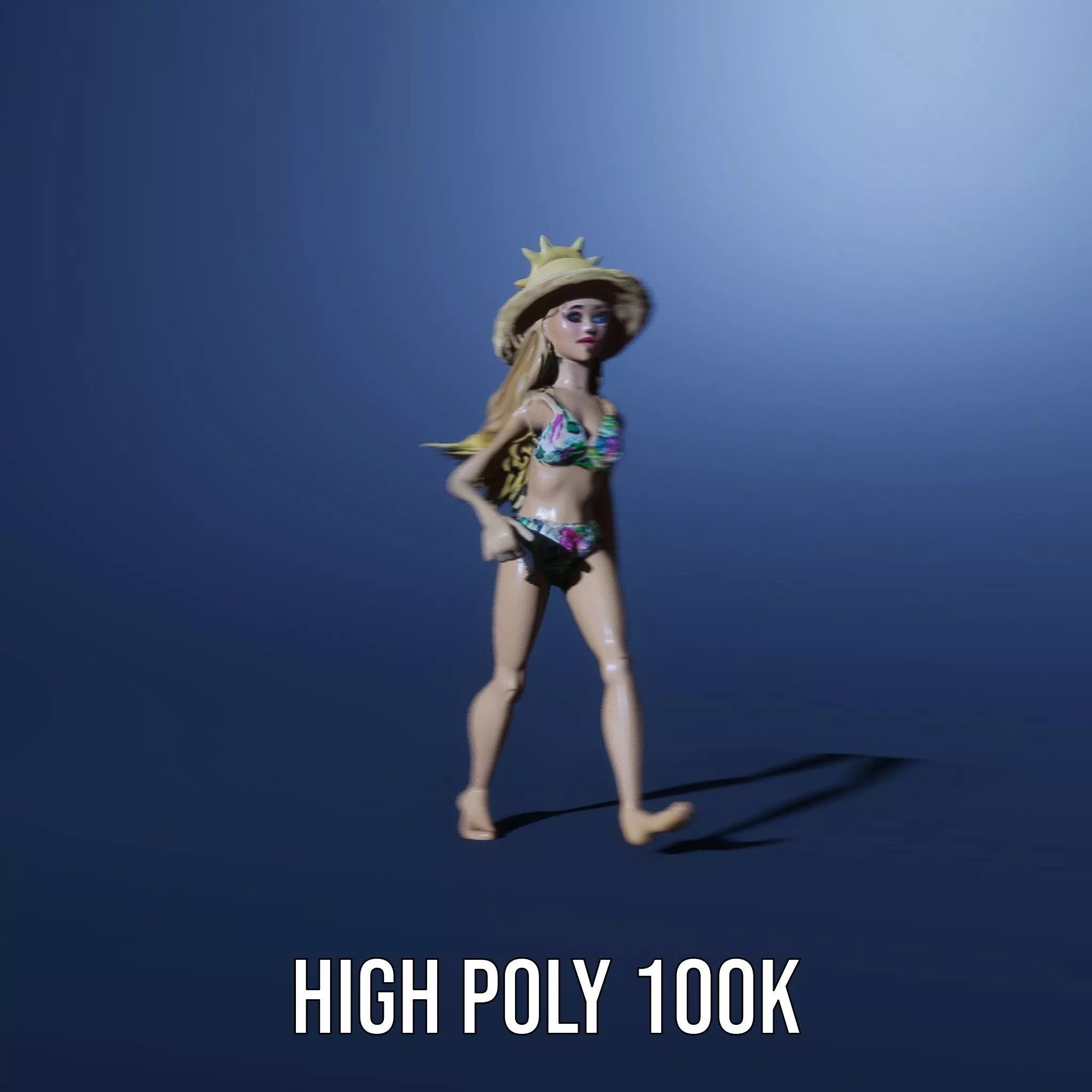Floral Bikini Mannequin model pack Low-poly 3D model_9
