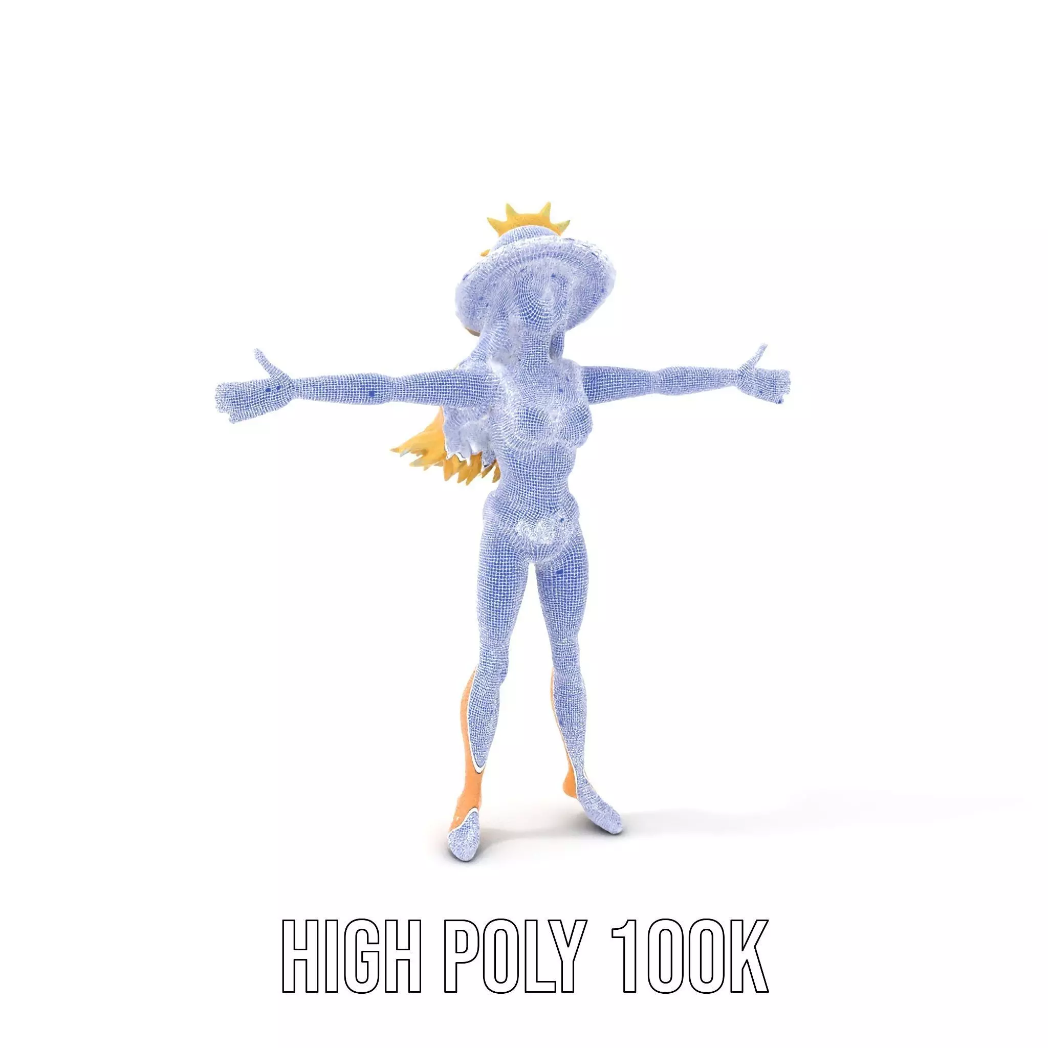 Floral Bikini Mannequin model pack Low-poly 3D model_4