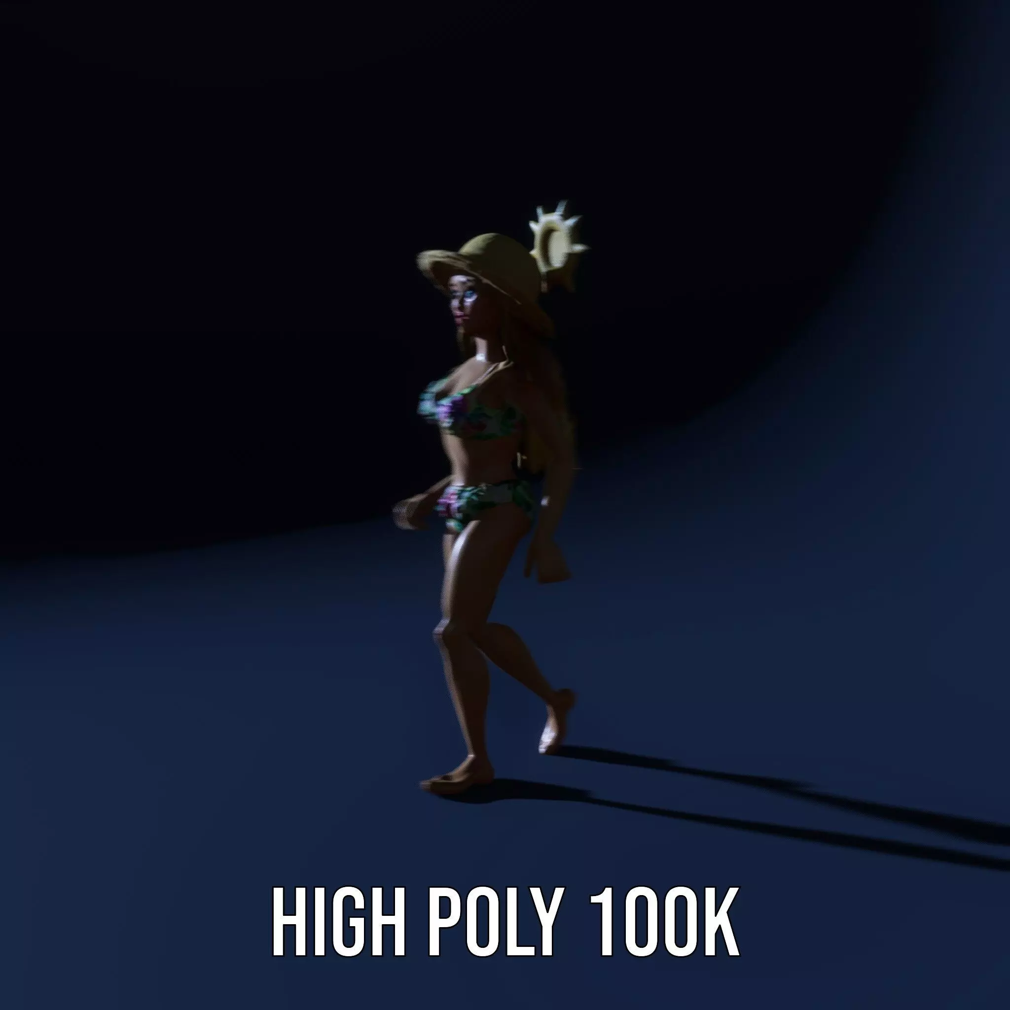 Floral Bikini Mannequin model pack Low-poly 3D model_12