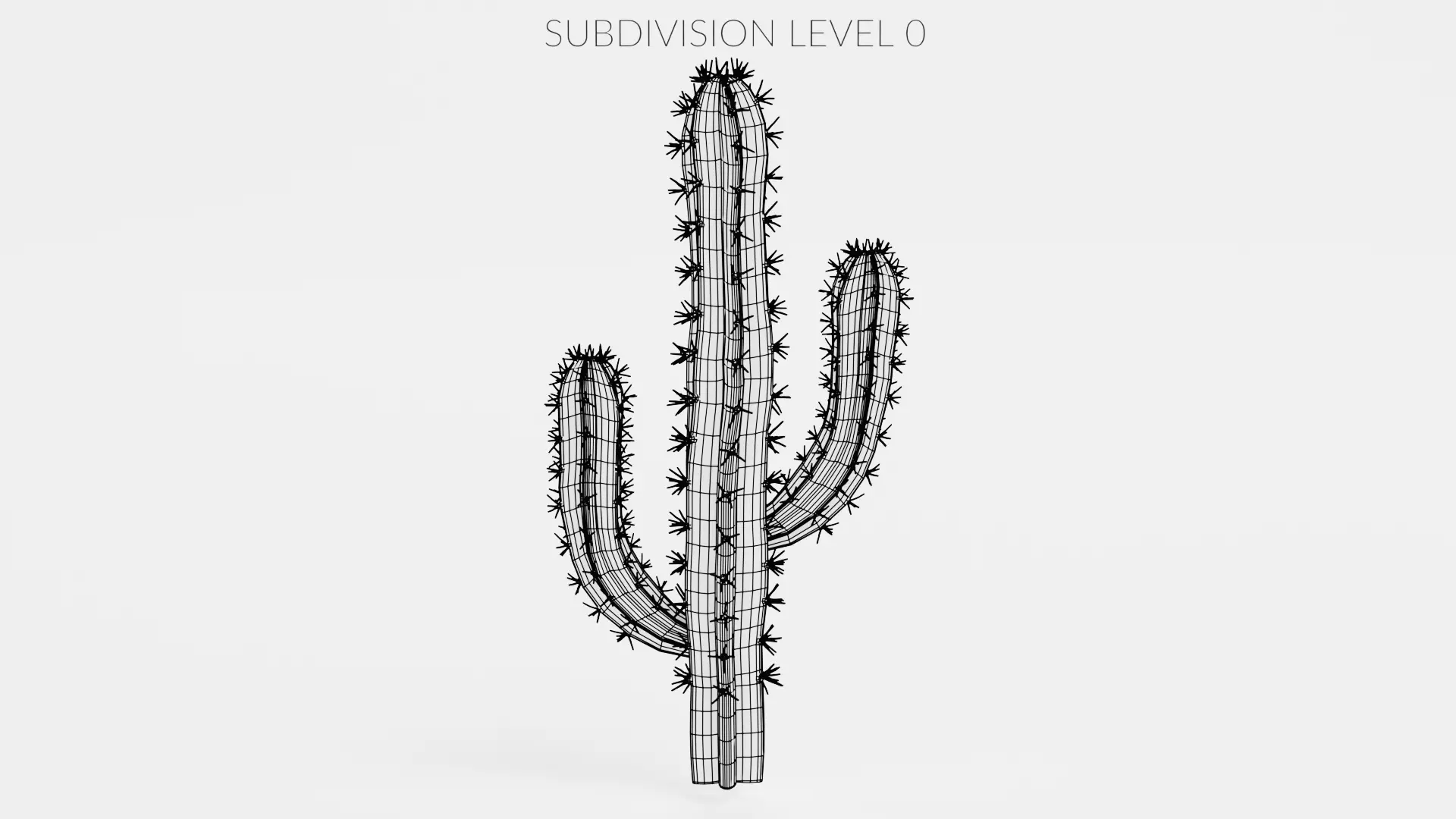 Saguaro Cactus Low-poly 3D model_7