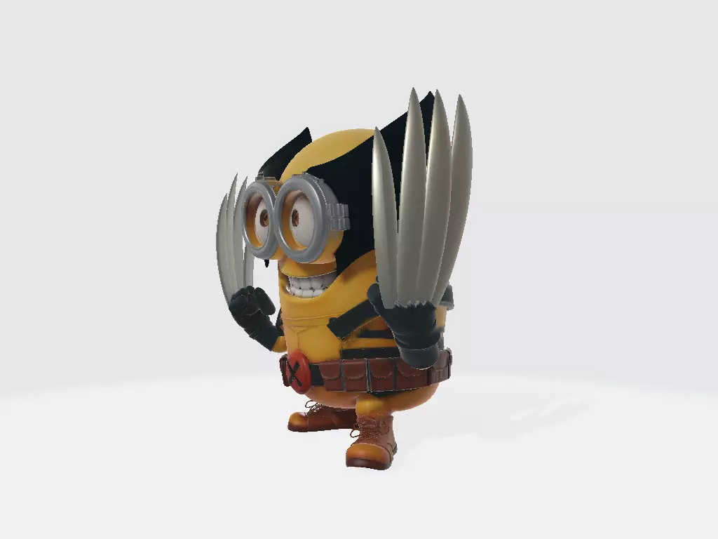 Minions Marvel Wolverine 3D print model_1