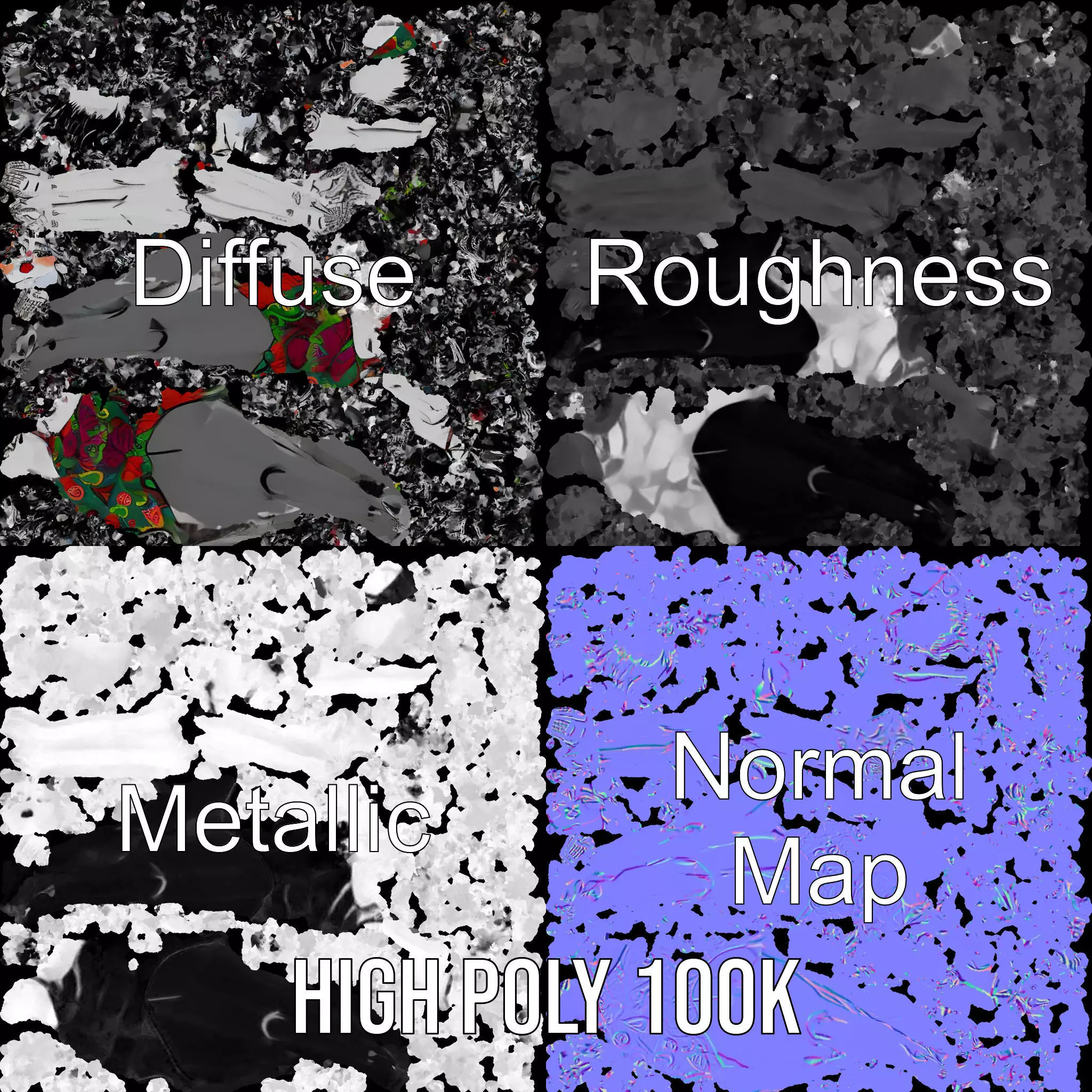 Colorful Swimsuit Character model pack Low-poly 3D model_3