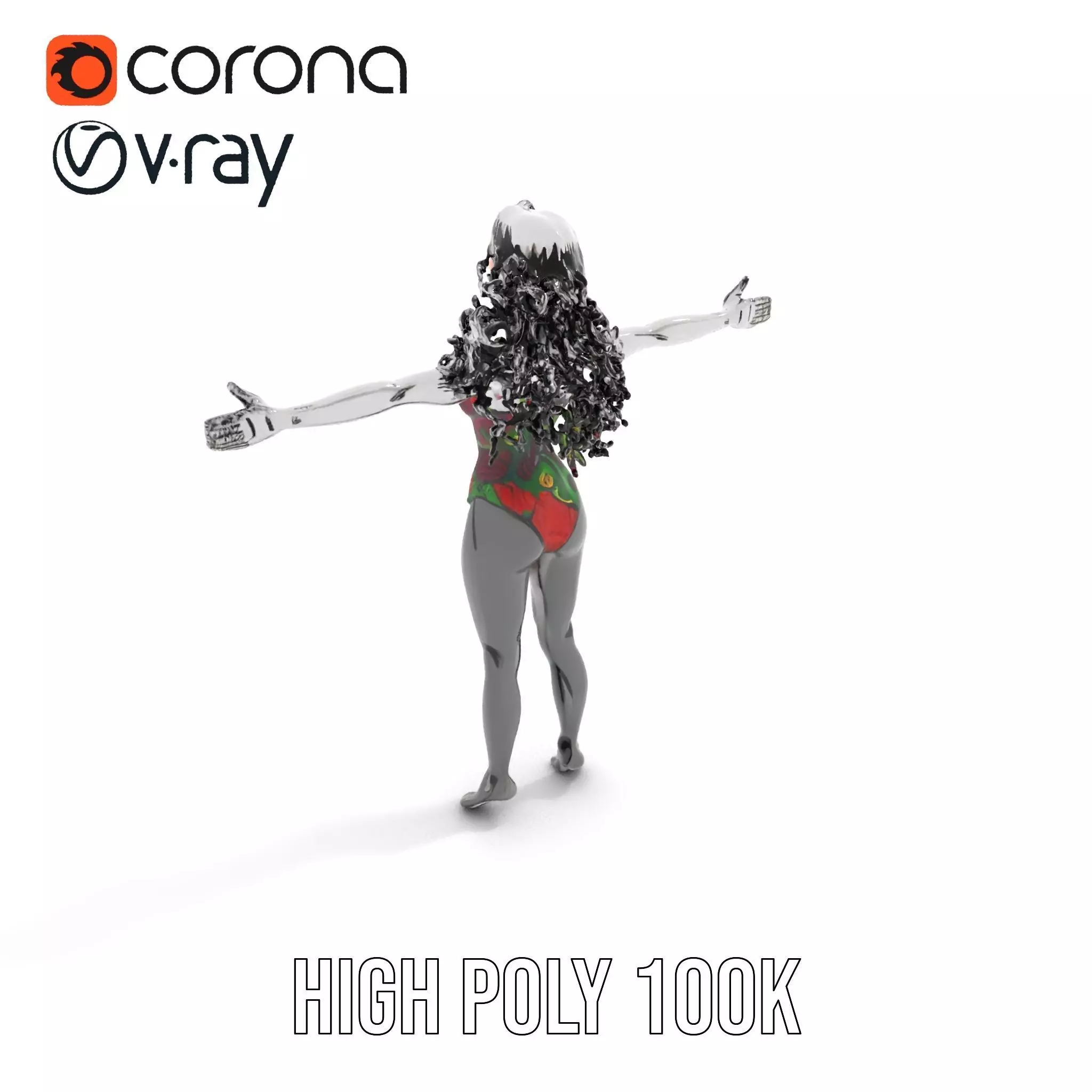 Colorful Swimsuit Character model pack Low-poly 3D model_22