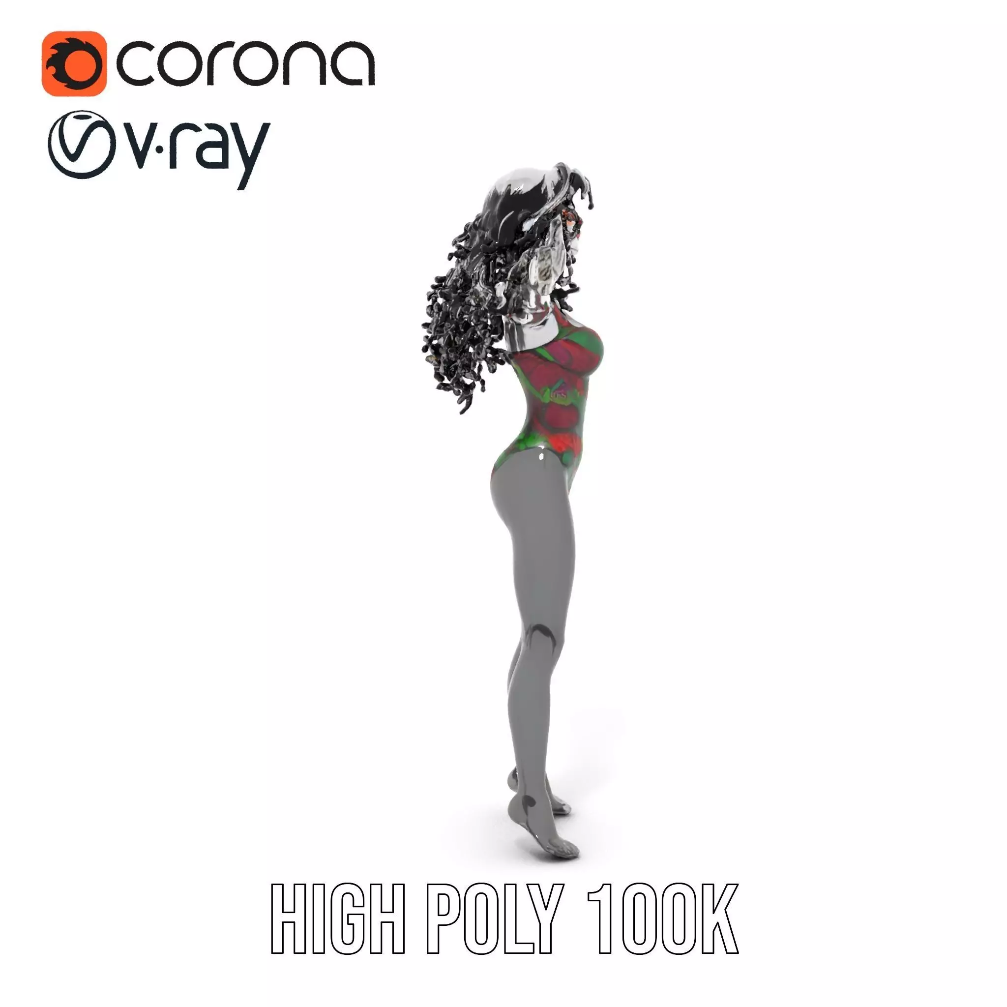 Colorful Swimsuit Character model pack Low-poly 3D model_14