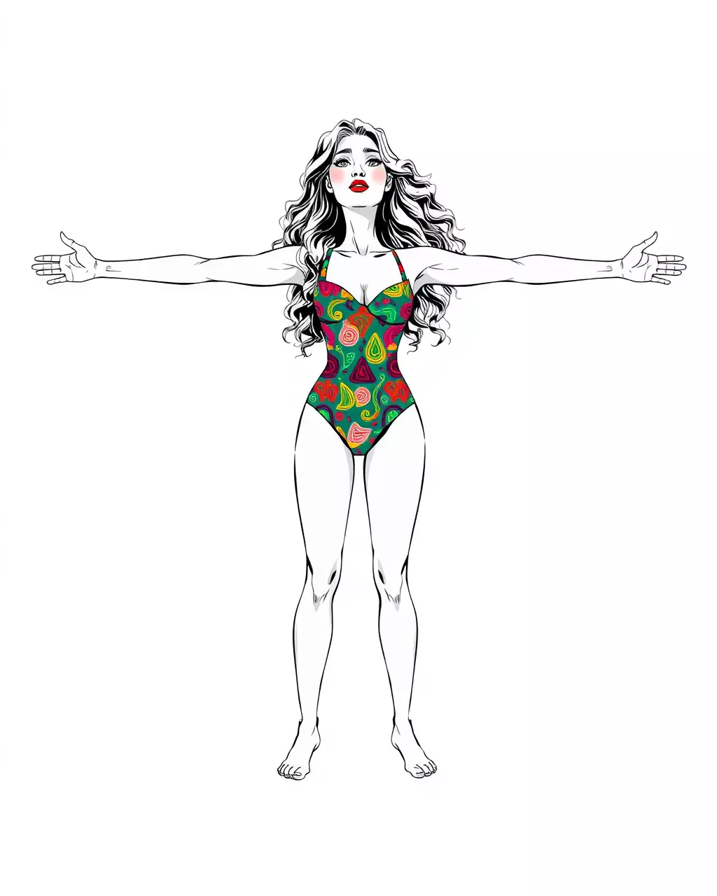 Colorful Swimsuit Character model pack Low-poly 3D model_2