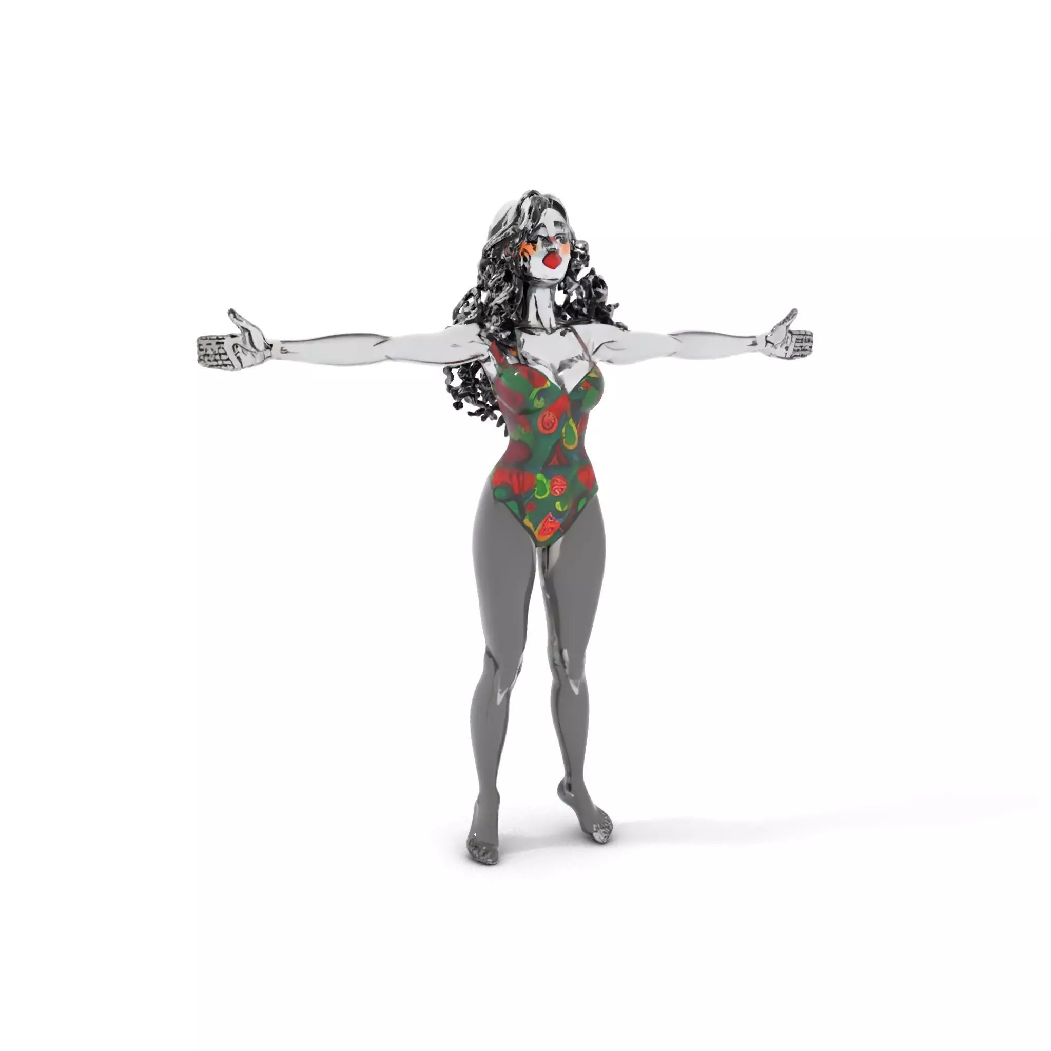 Colorful Swimsuit Character model pack Low-poly 3D model_7