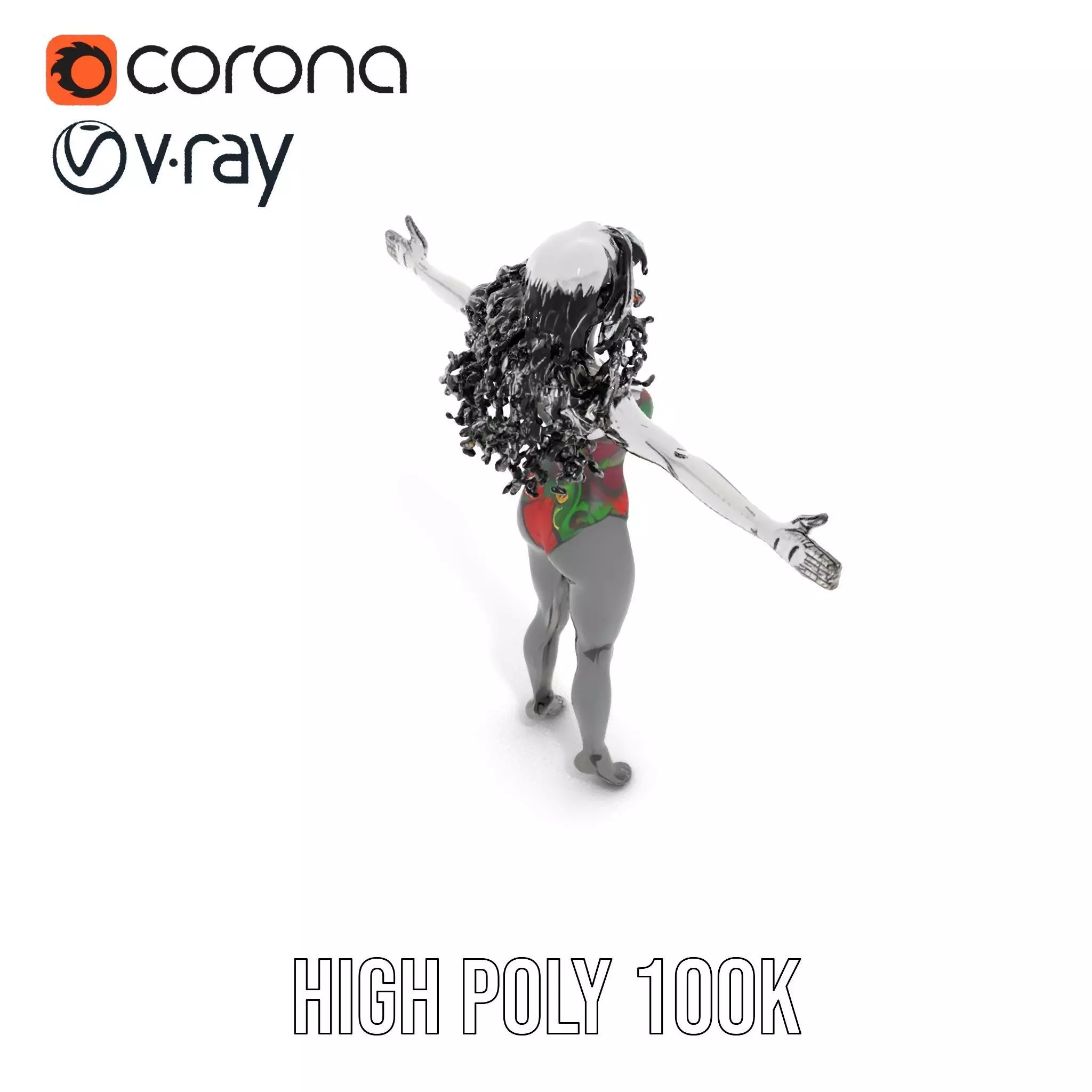 Colorful Swimsuit Character model pack Low-poly 3D model_24