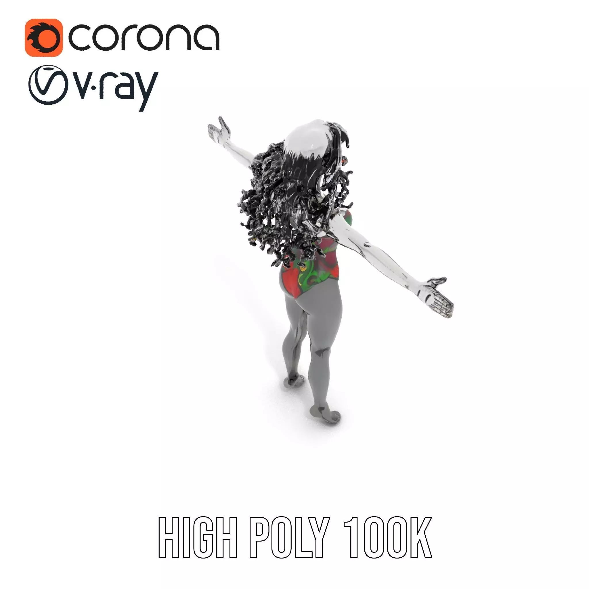 Colorful Swimsuit Character model pack Low-poly 3D model_19