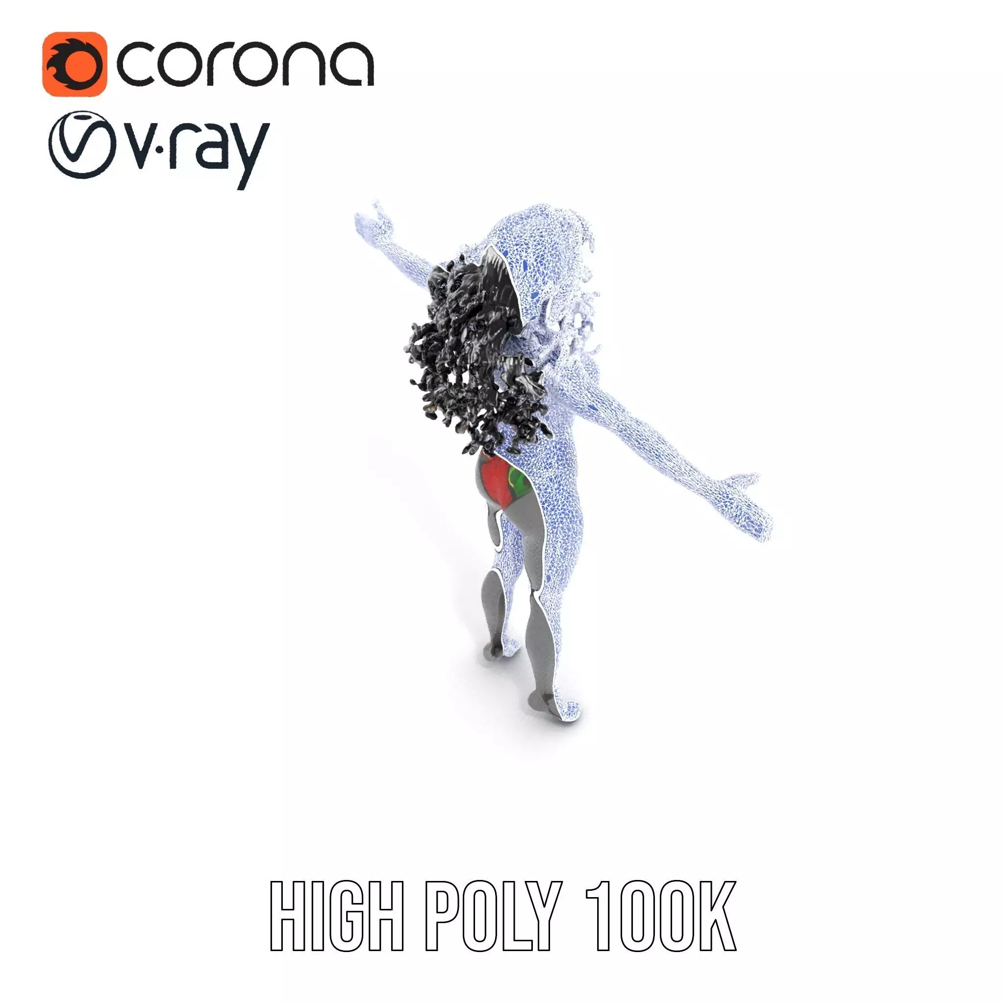 Colorful Swimsuit Character model pack Low-poly 3D model_32