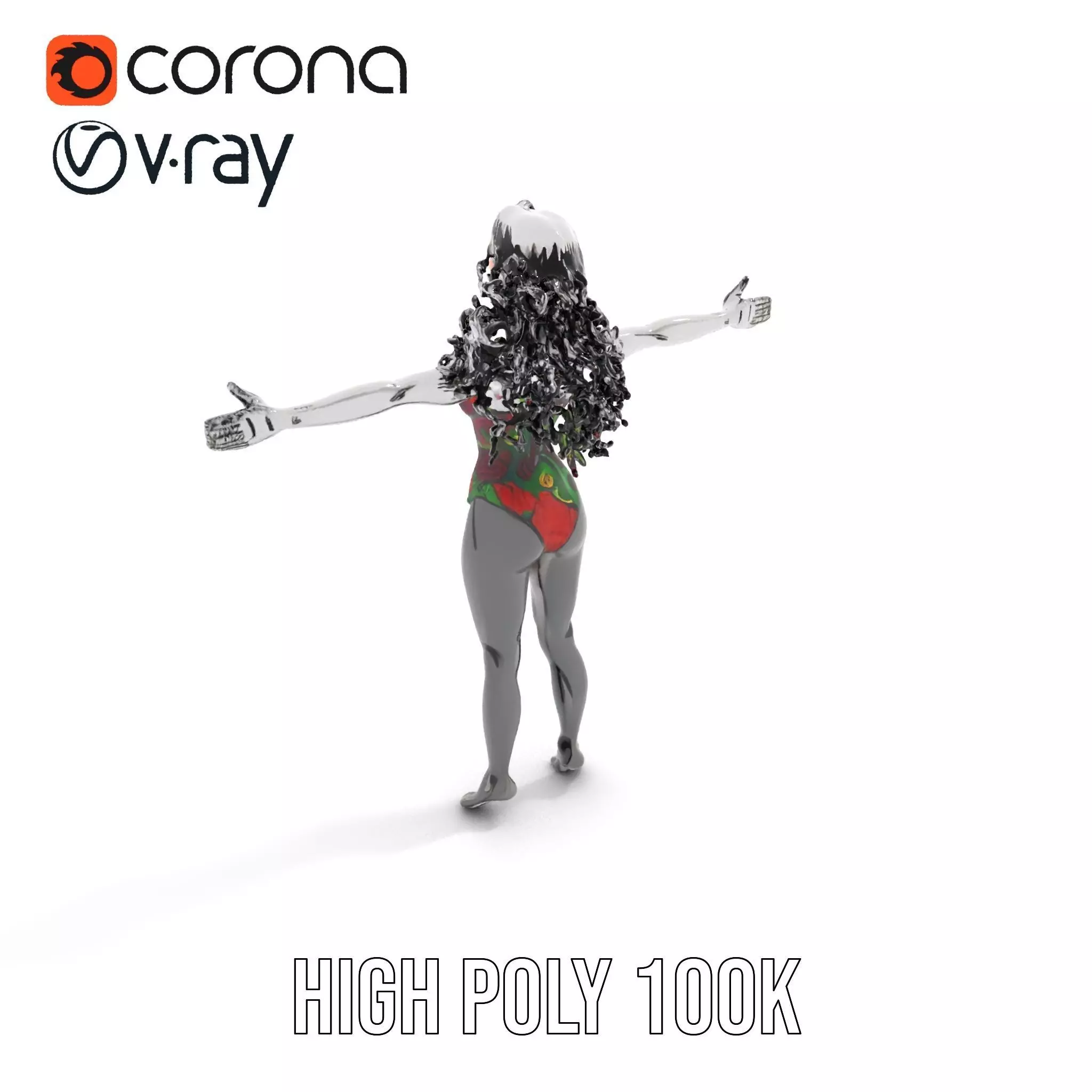 Colorful Swimsuit Character model pack Low-poly 3D model_16