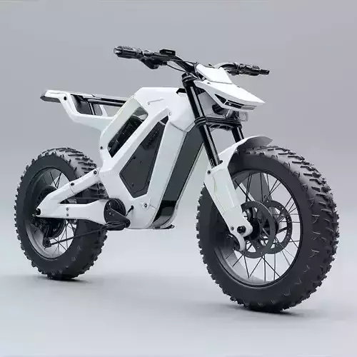 Futuristic Electric Motorcycle Concept Bike Tires Battery Low-poly 3D model