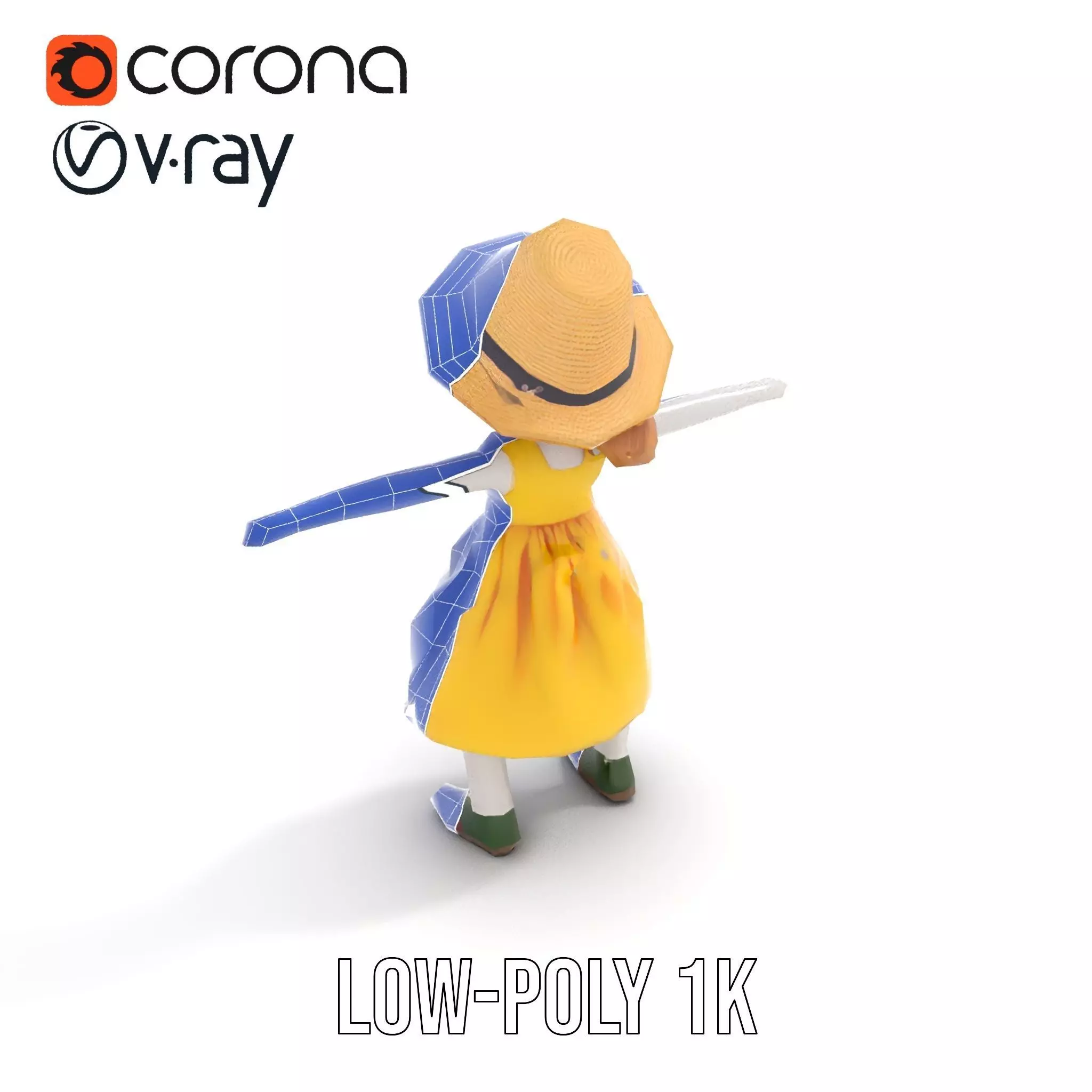 Sunny Doll Dress model pack Low-poly 3D model_7