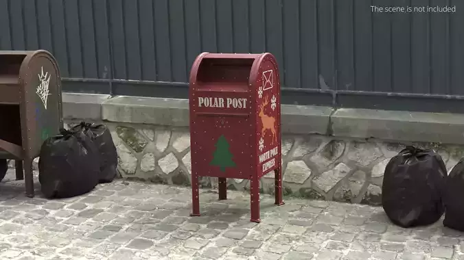 Santa Letter Drop Box North Pole Red