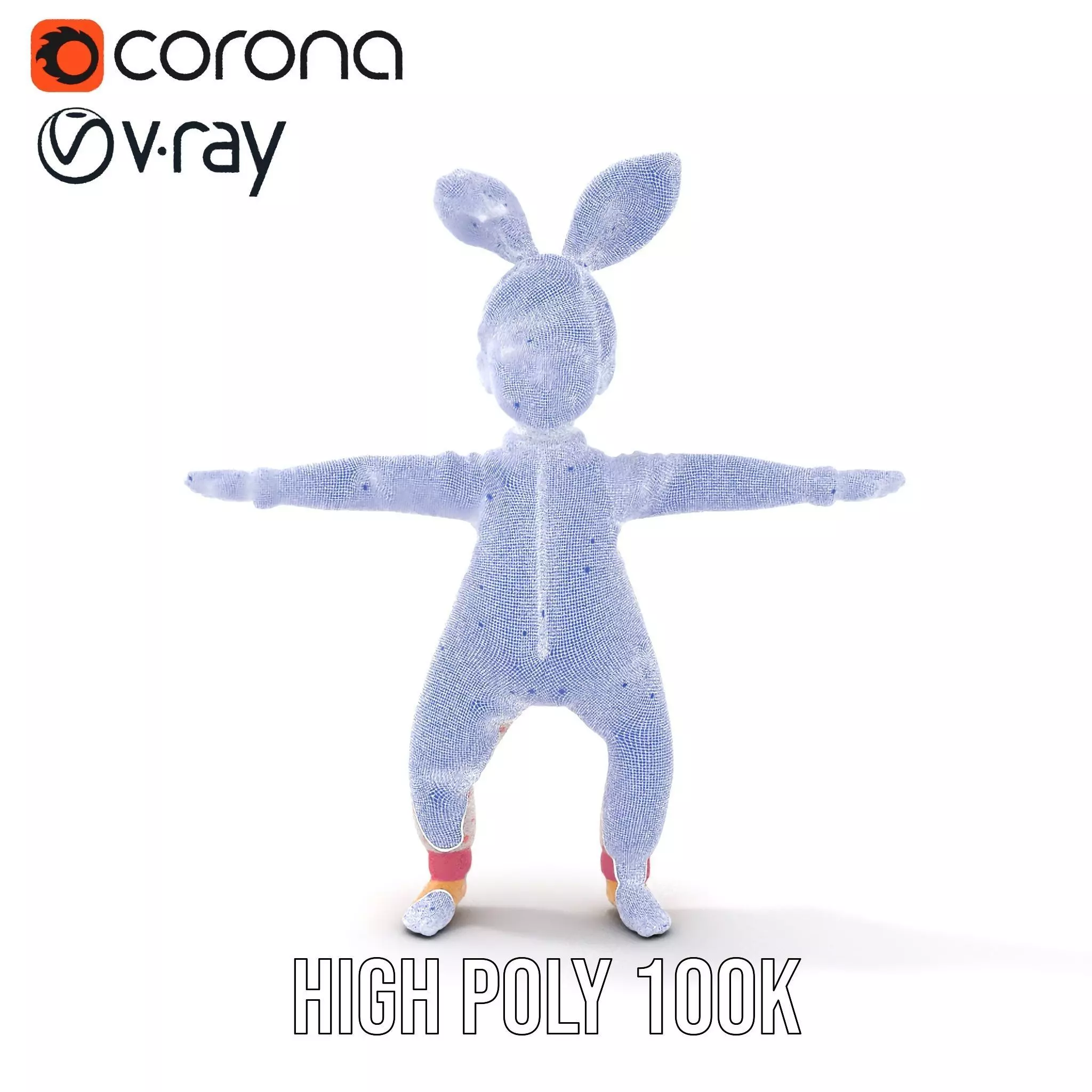 Pink Polka Dot Pajama Doll model pack Low-poly 3D model_33