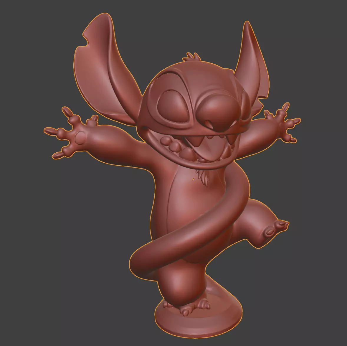 Playful Stitch sculpture 3D print model_3