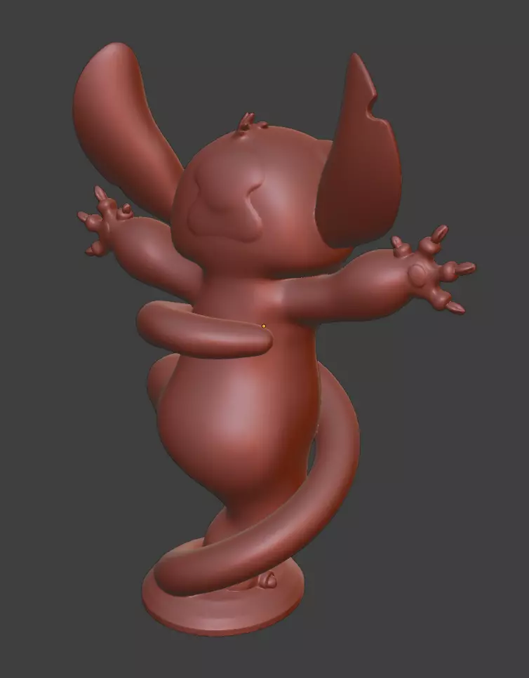Playful Stitch sculpture 3D print model_4