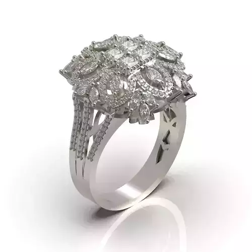 Mixed Round Marquise Princess Ring Base 3D Printable