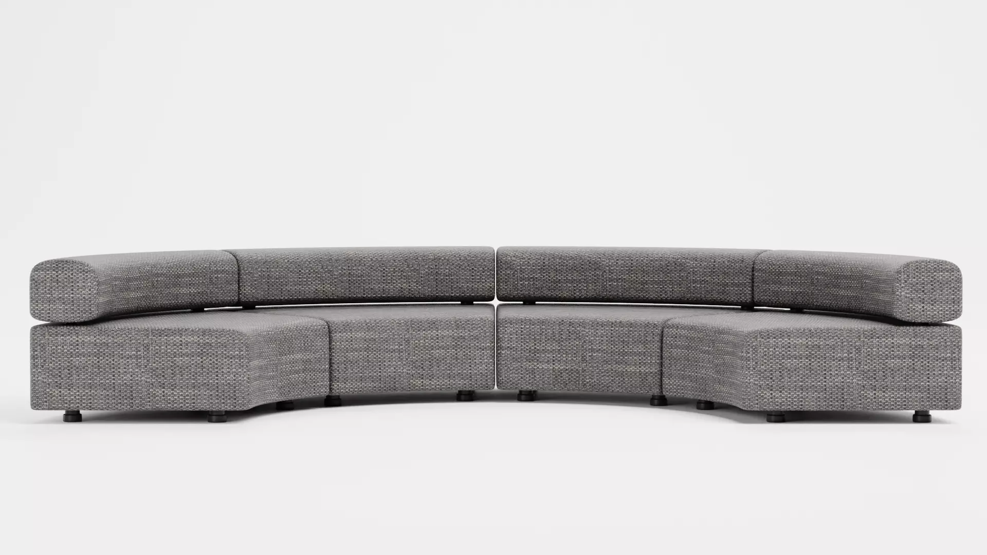 Modular Curved Sofa V1 Low-poly 3D model_1