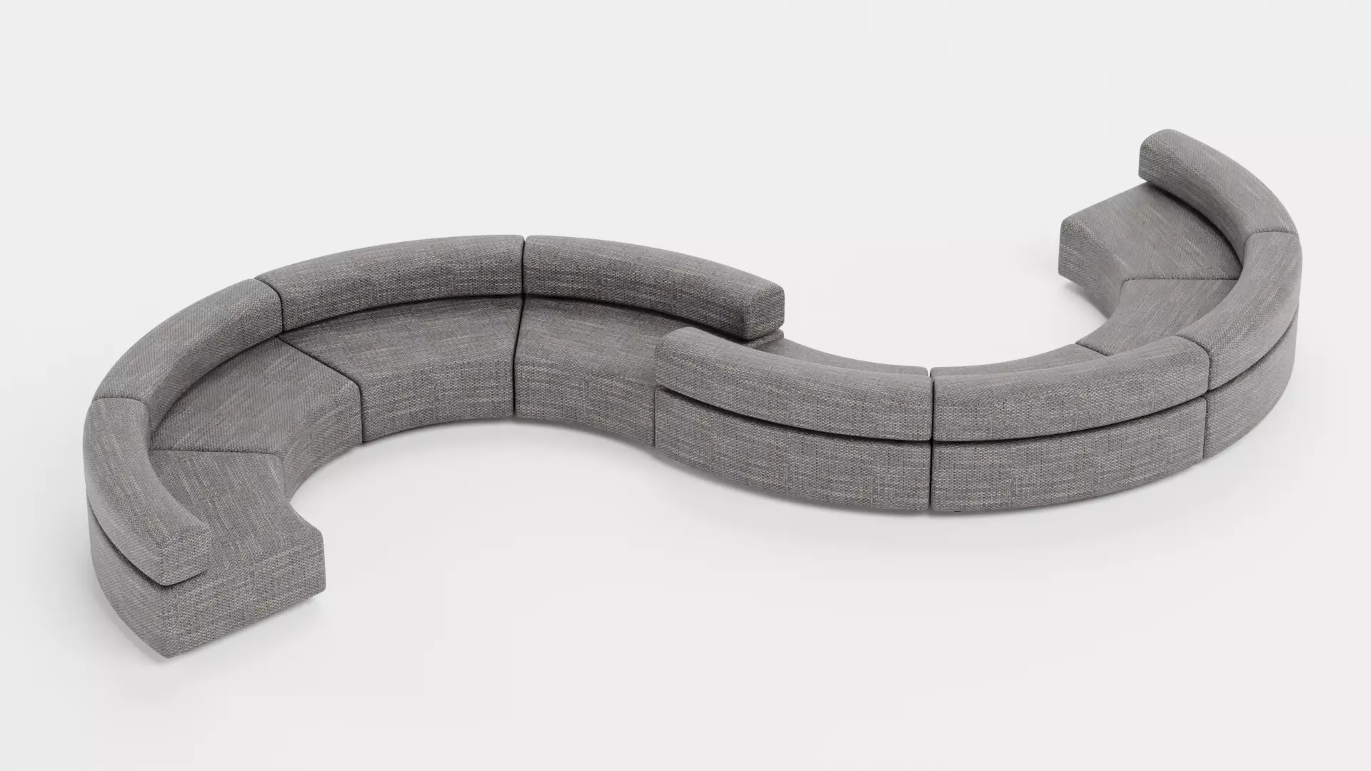 Modular Curved Sofa V1 Low-poly 3D model_7