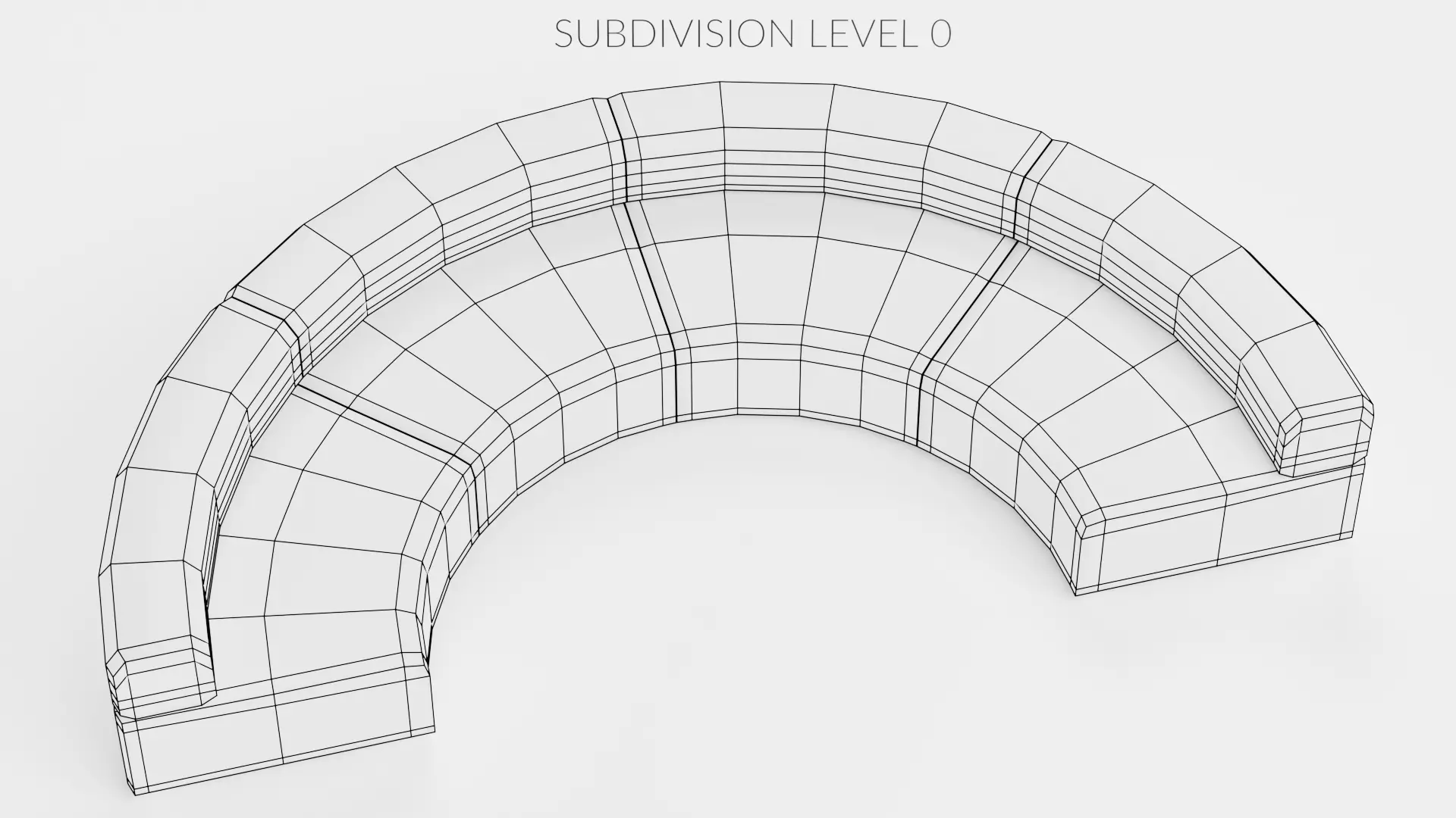 Modular Curved Sofa V1 Low-poly 3D model_9