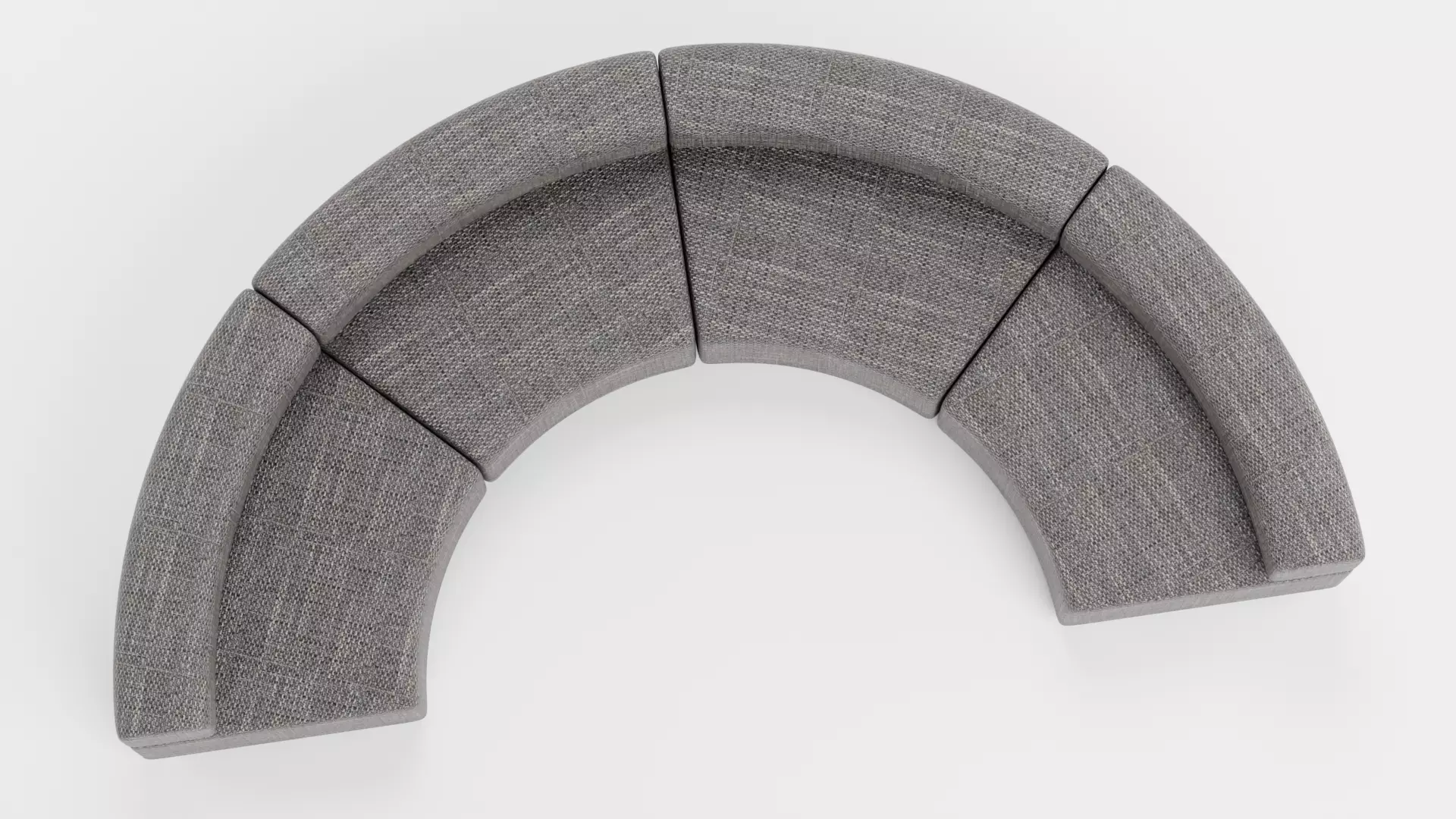 Modular Curved Sofa V1 Low-poly 3D model_6