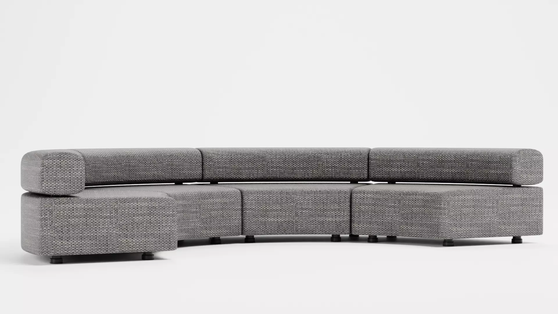Modular Curved Sofa V1 Low-poly 3D model_2