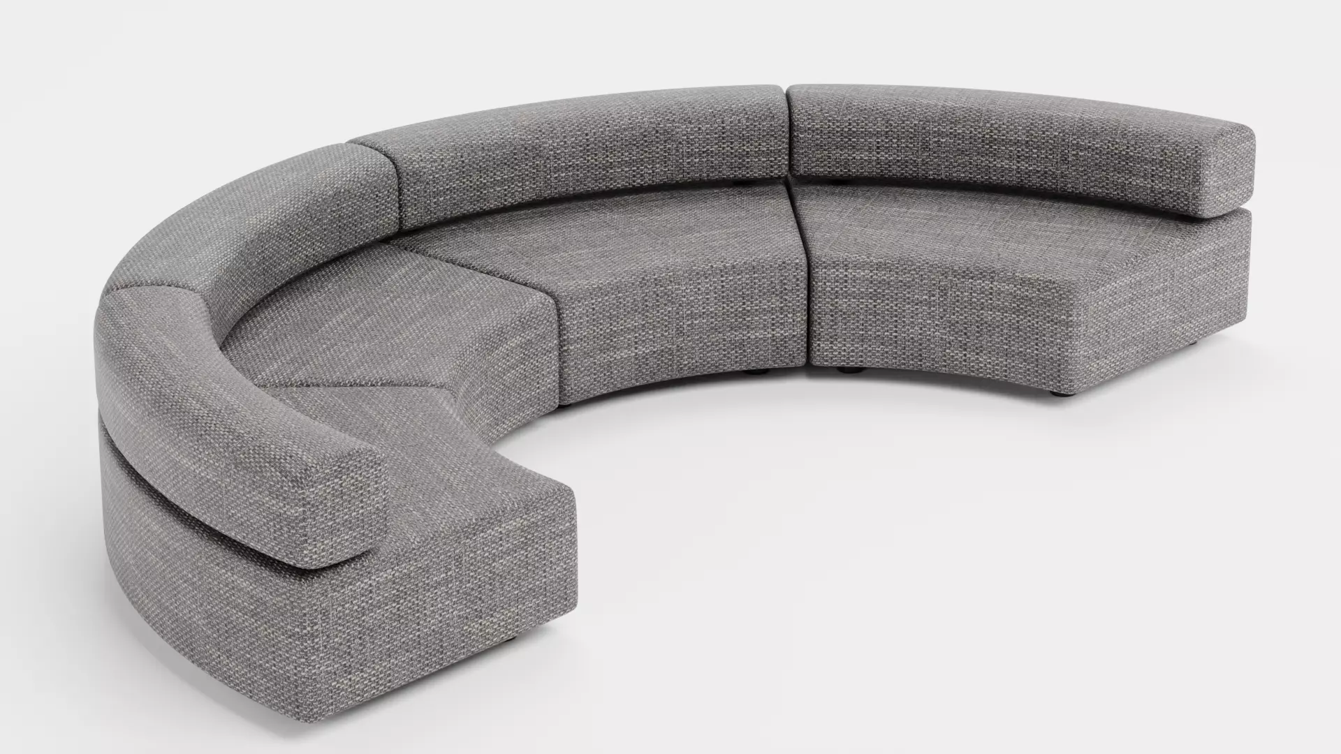 Modular Curved Sofa V1 Low-poly 3D model_3