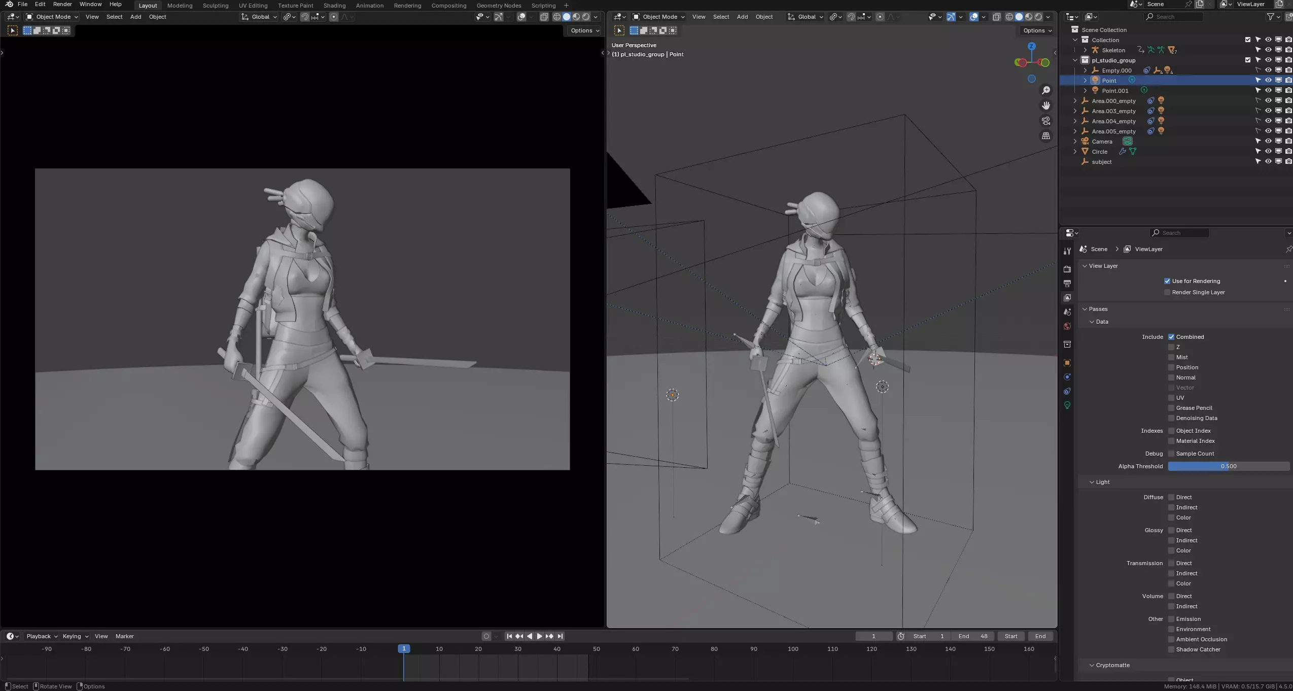 Futuristic Cyberpunk Samurai Girl - Rigged 3D model_14