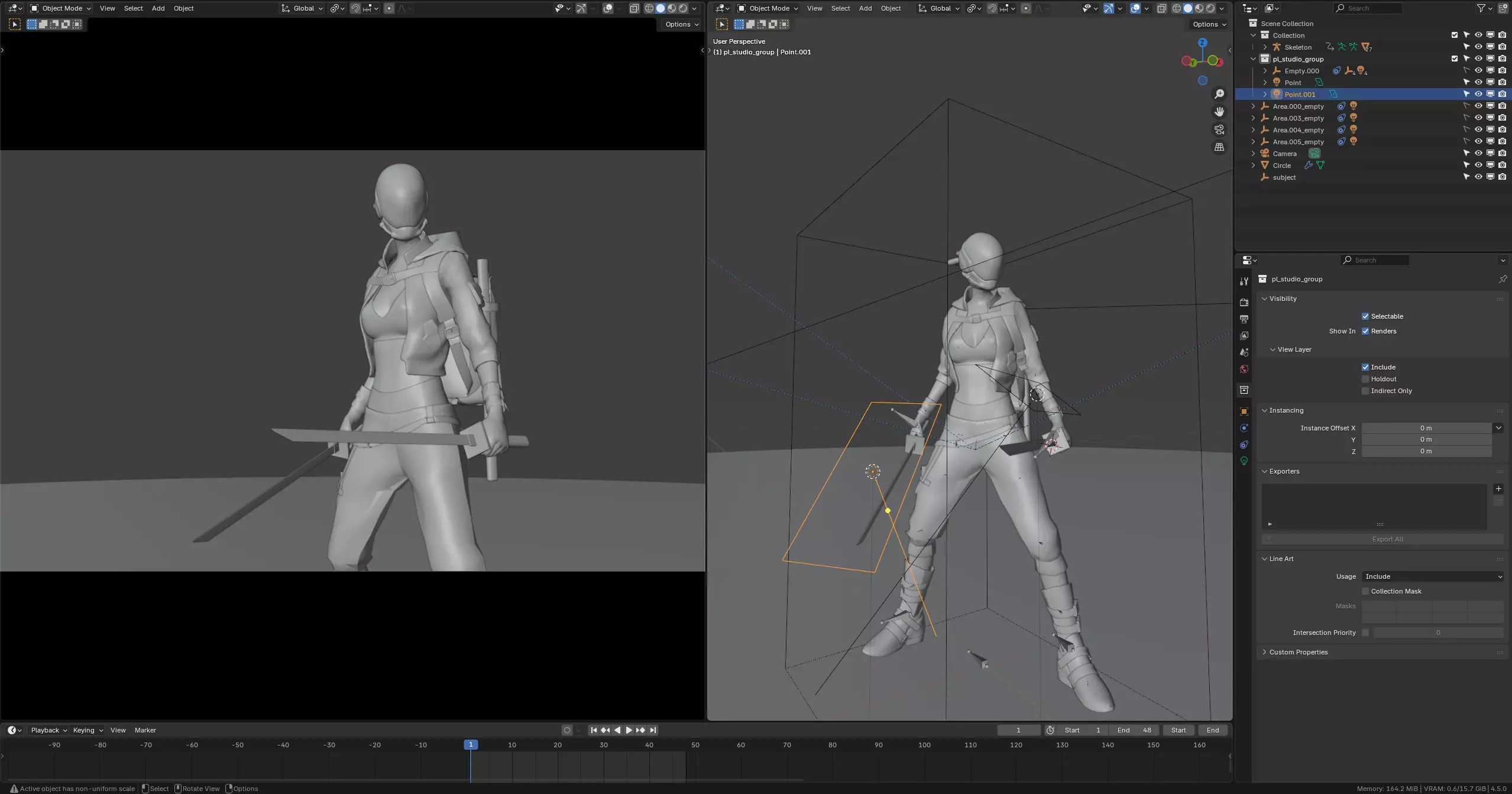 Futuristic Cyberpunk Samurai Girl - Rigged 3D model_15