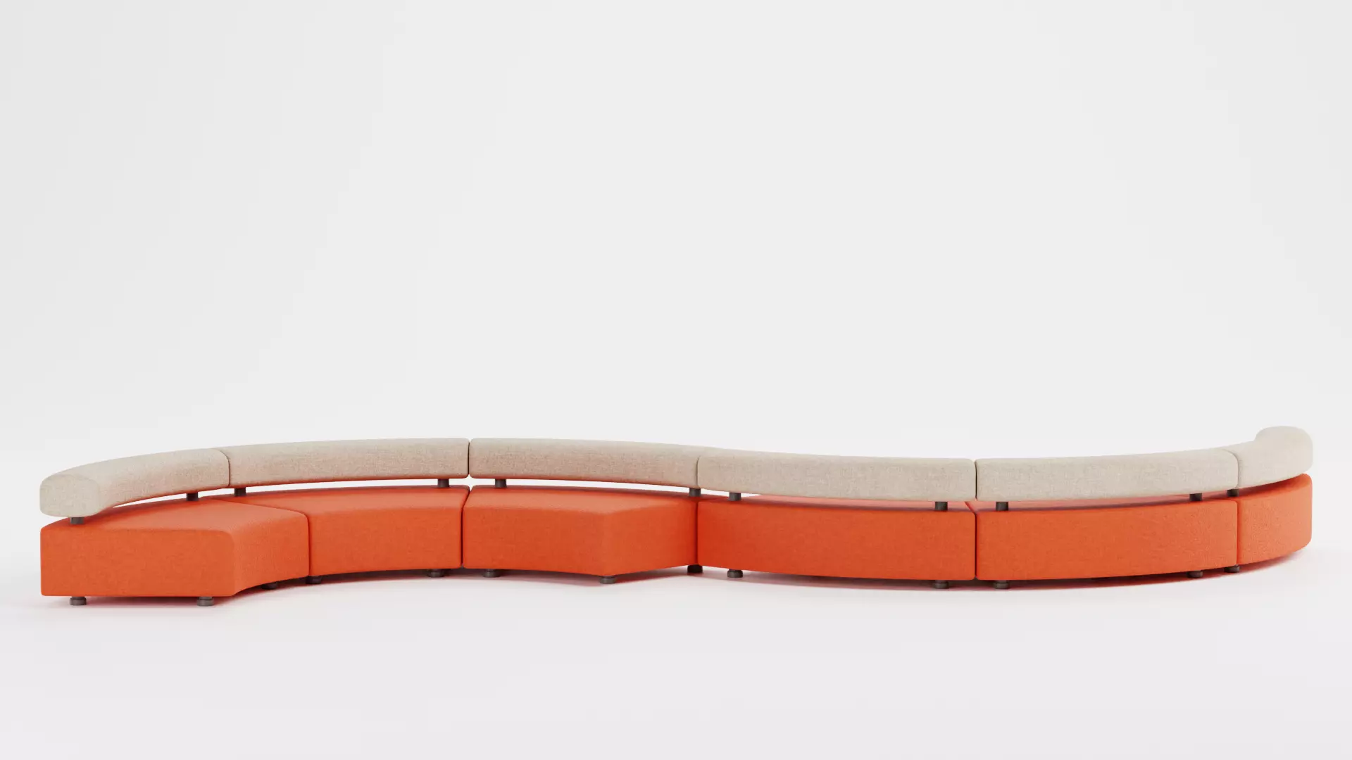 Modular Curved Sofa V2 Low-poly 3D model_2