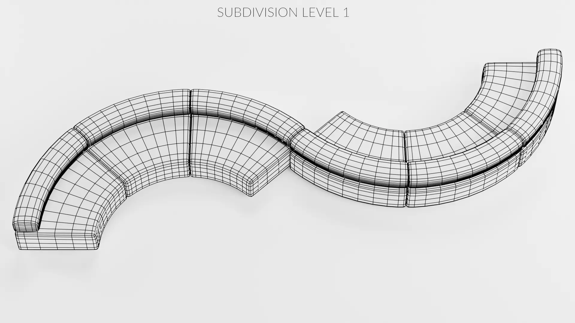 Modular Curved Sofa V2 Low-poly 3D model_9