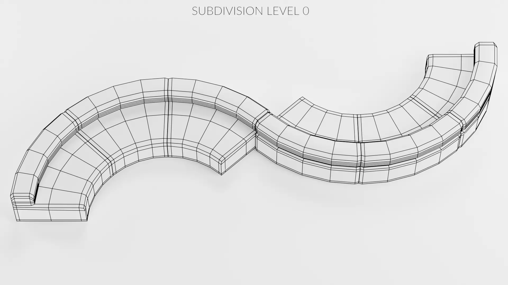 Modular Curved Sofa V2 Low-poly 3D model_8