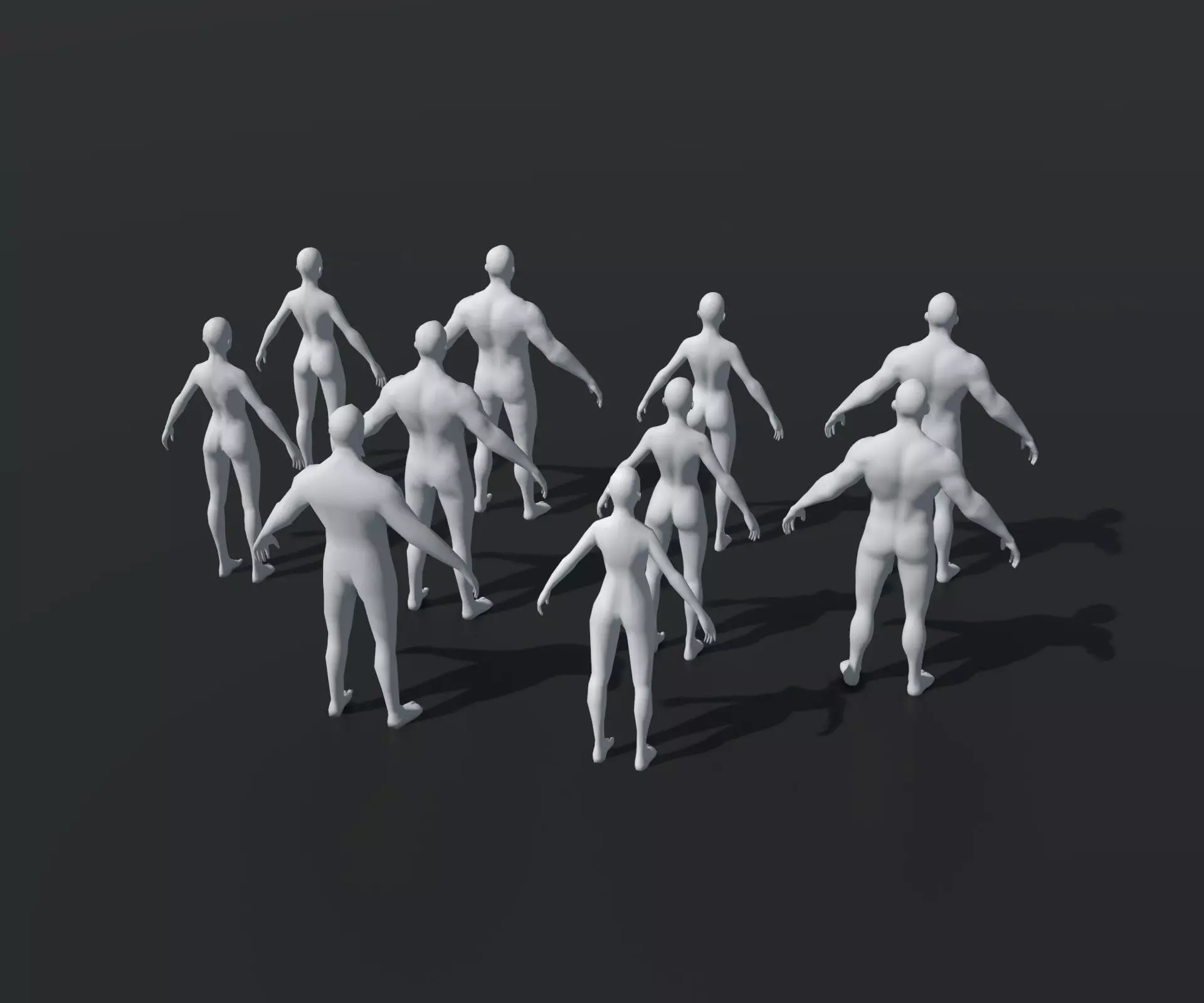 Human Body Base Mesh 28 Animations 10 3D Models 76 Sound Effects Low-poly 3D model_6