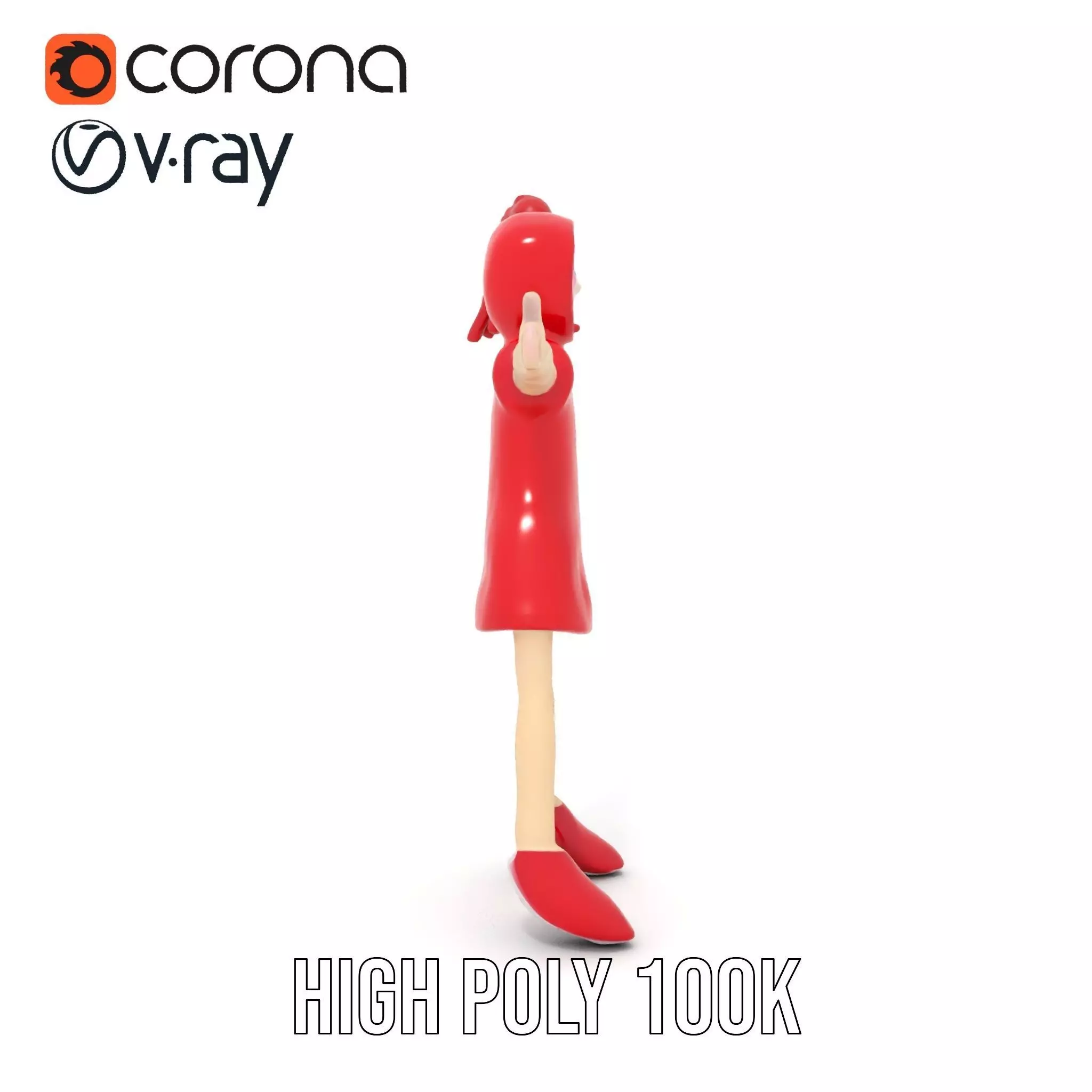 Red Yarn Doll model pack Low-poly 3D model_34