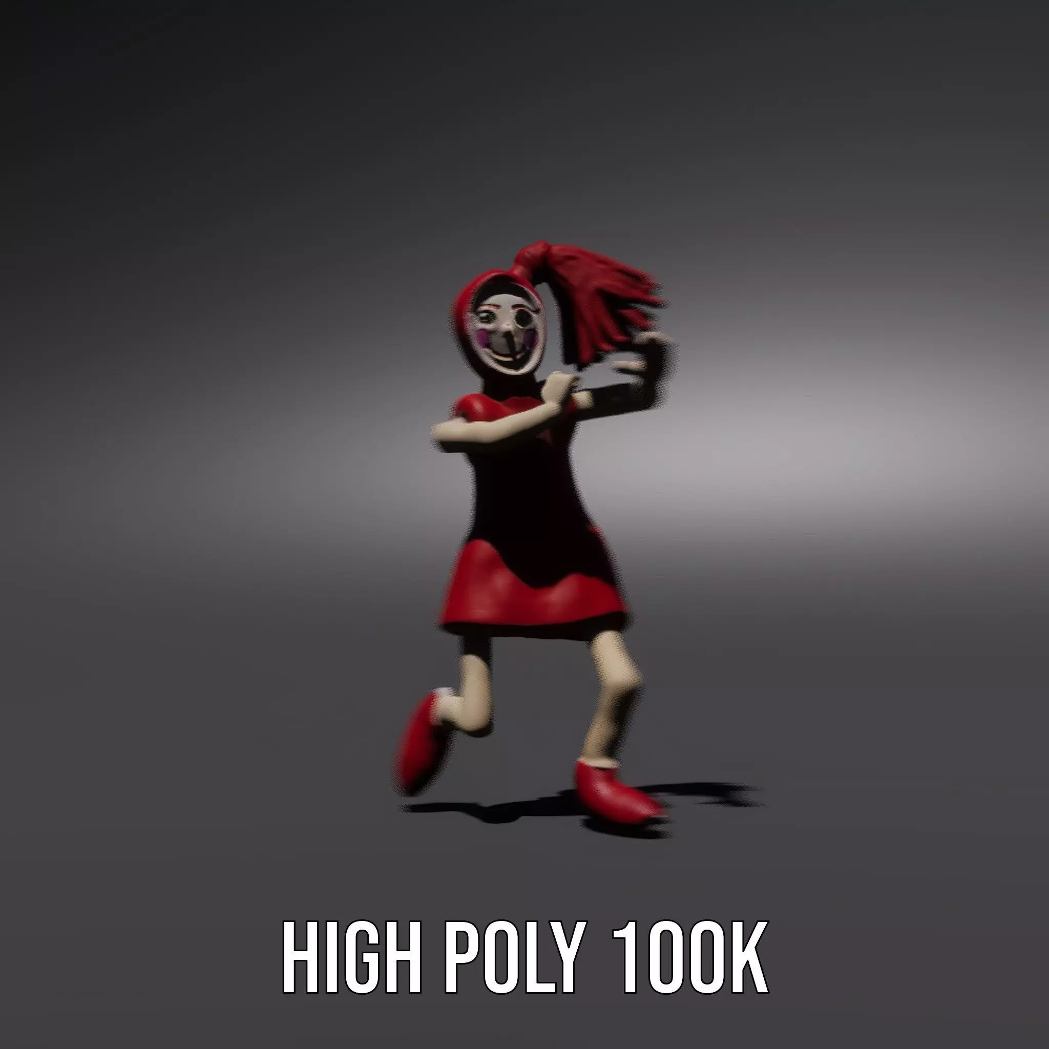 Red Yarn Doll model pack Low-poly 3D model_8