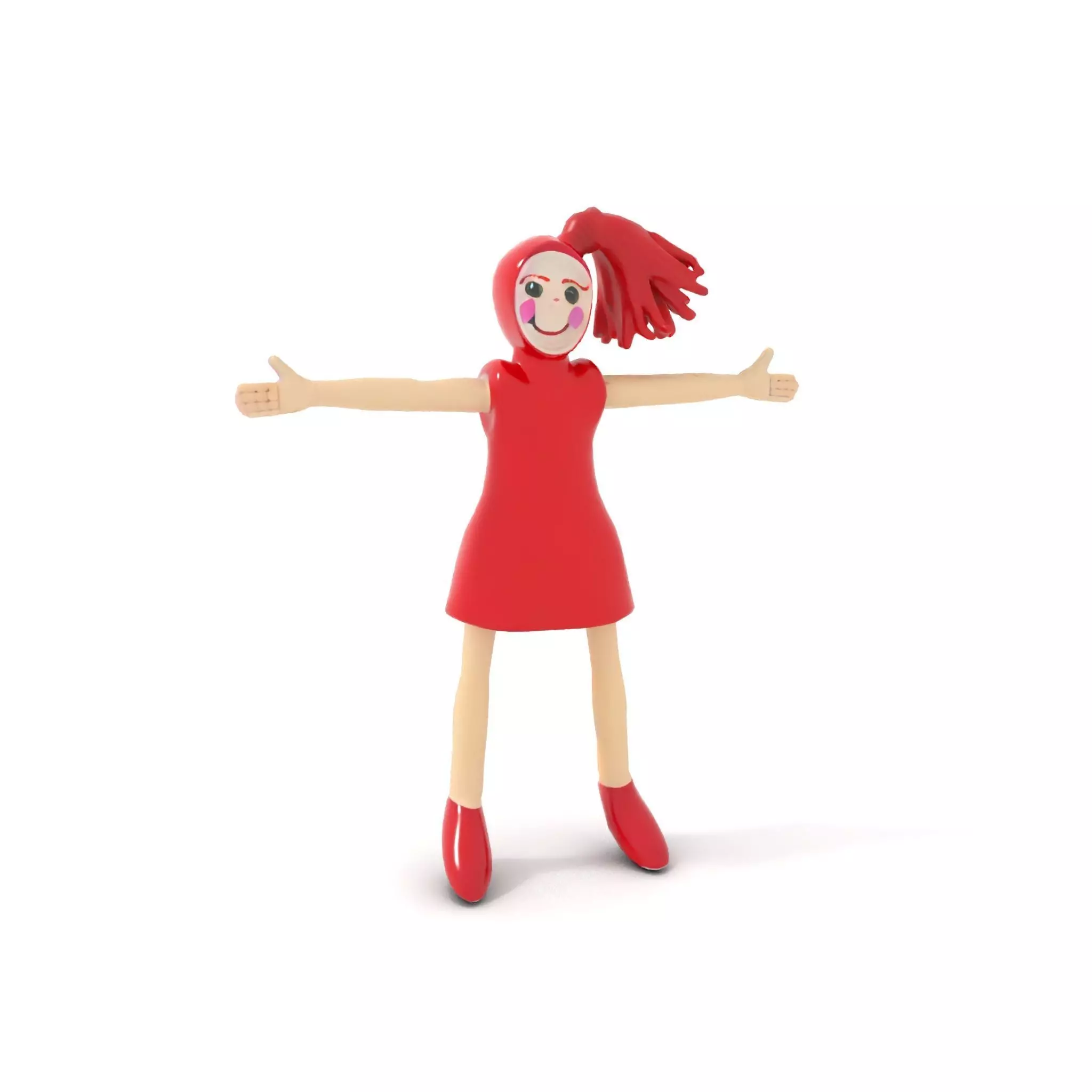 Red Yarn Doll model pack Low-poly 3D model_6