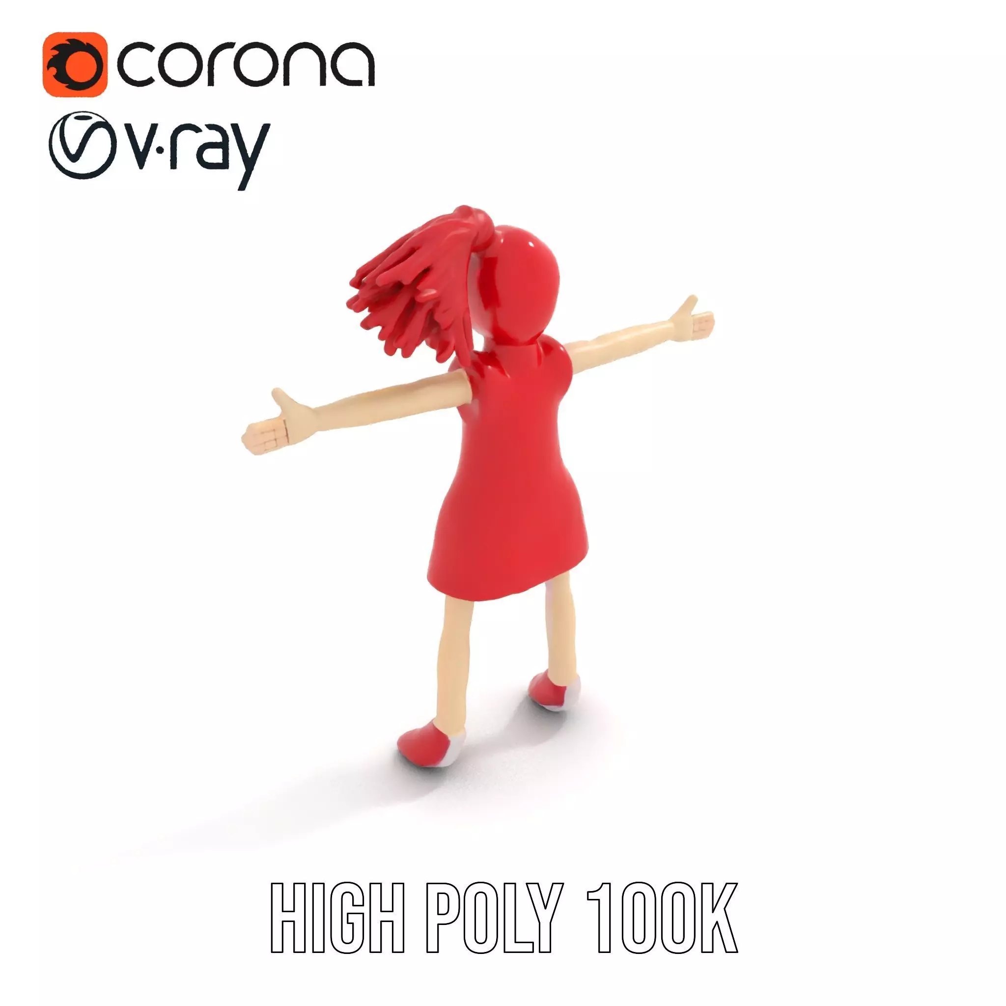 Red Yarn Doll model pack Low-poly 3D model_15