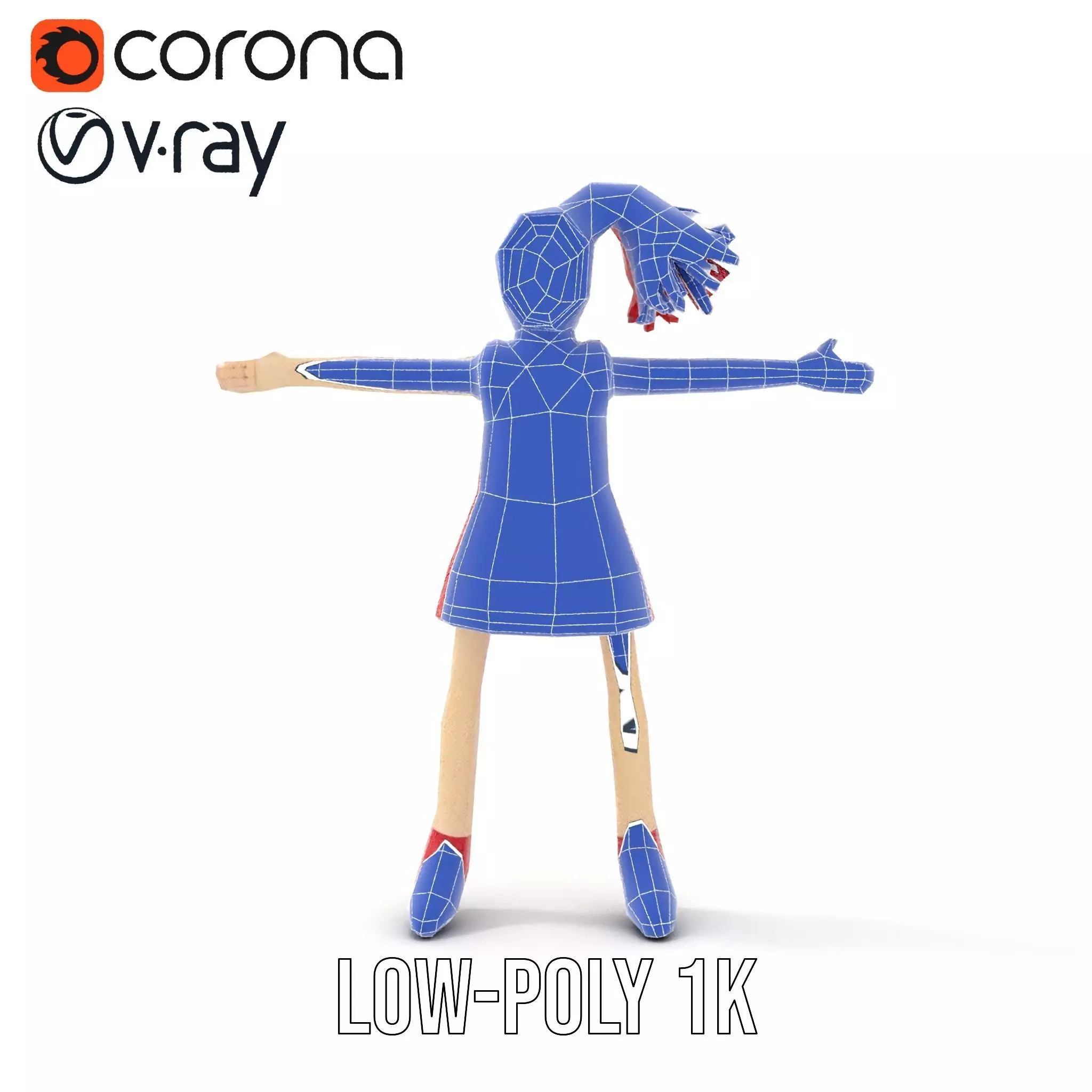 Red Yarn Doll model pack Low-poly 3D model_31