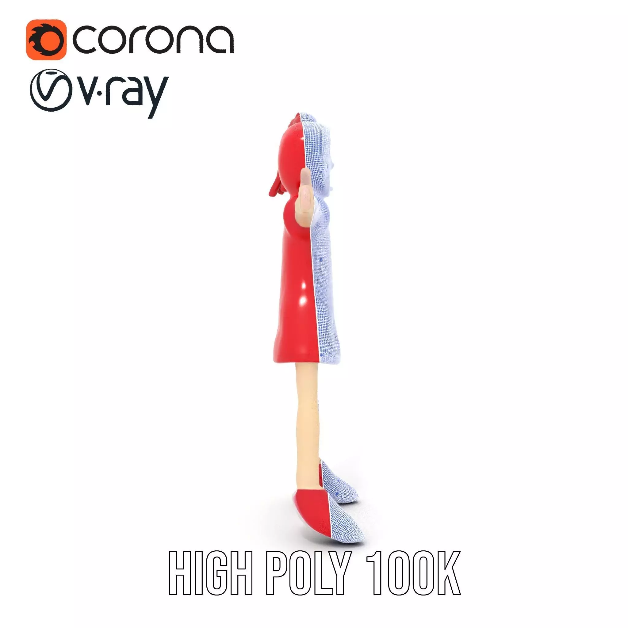 Red Yarn Doll model pack Low-poly 3D model_33