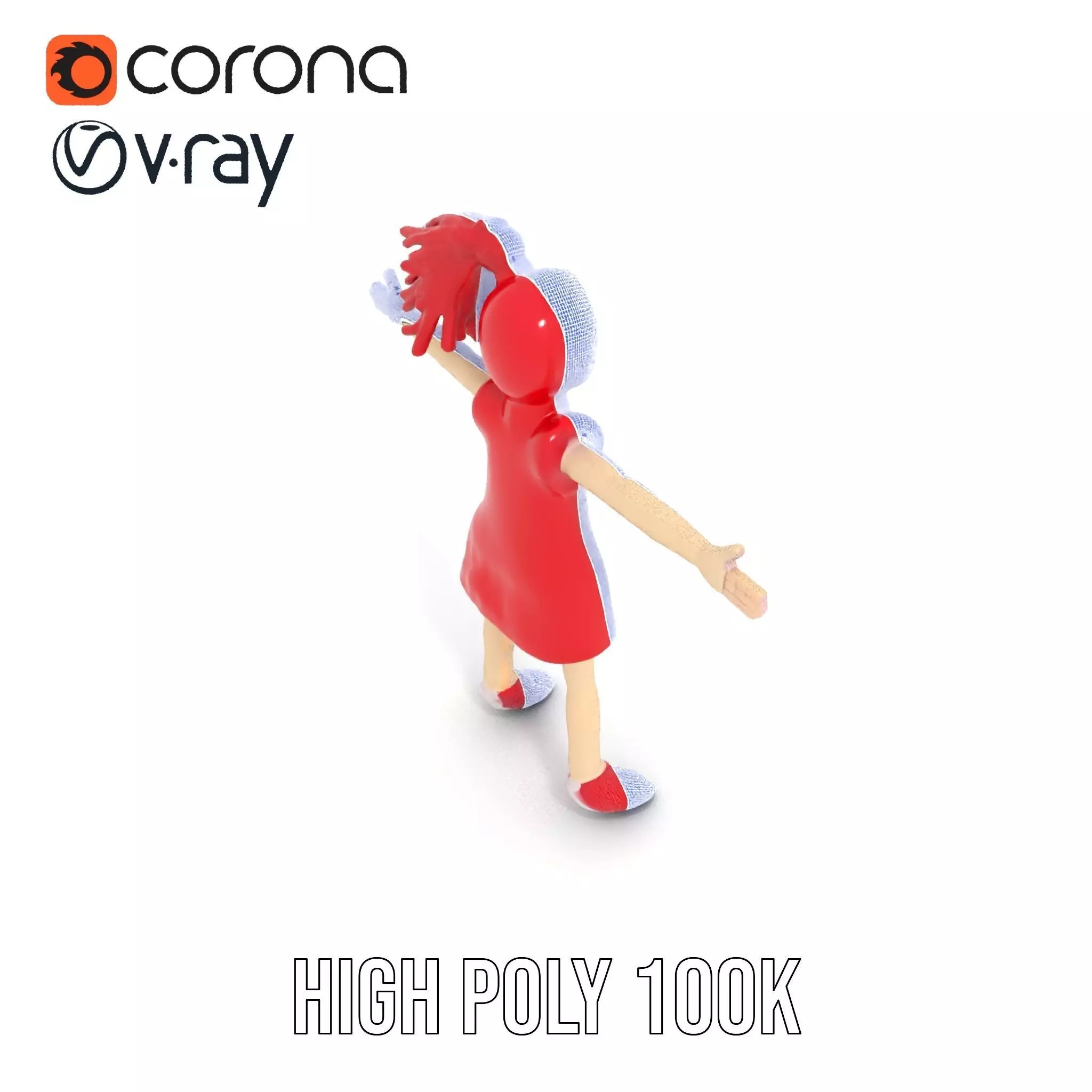 Red Yarn Doll model pack Low-poly 3D model_32