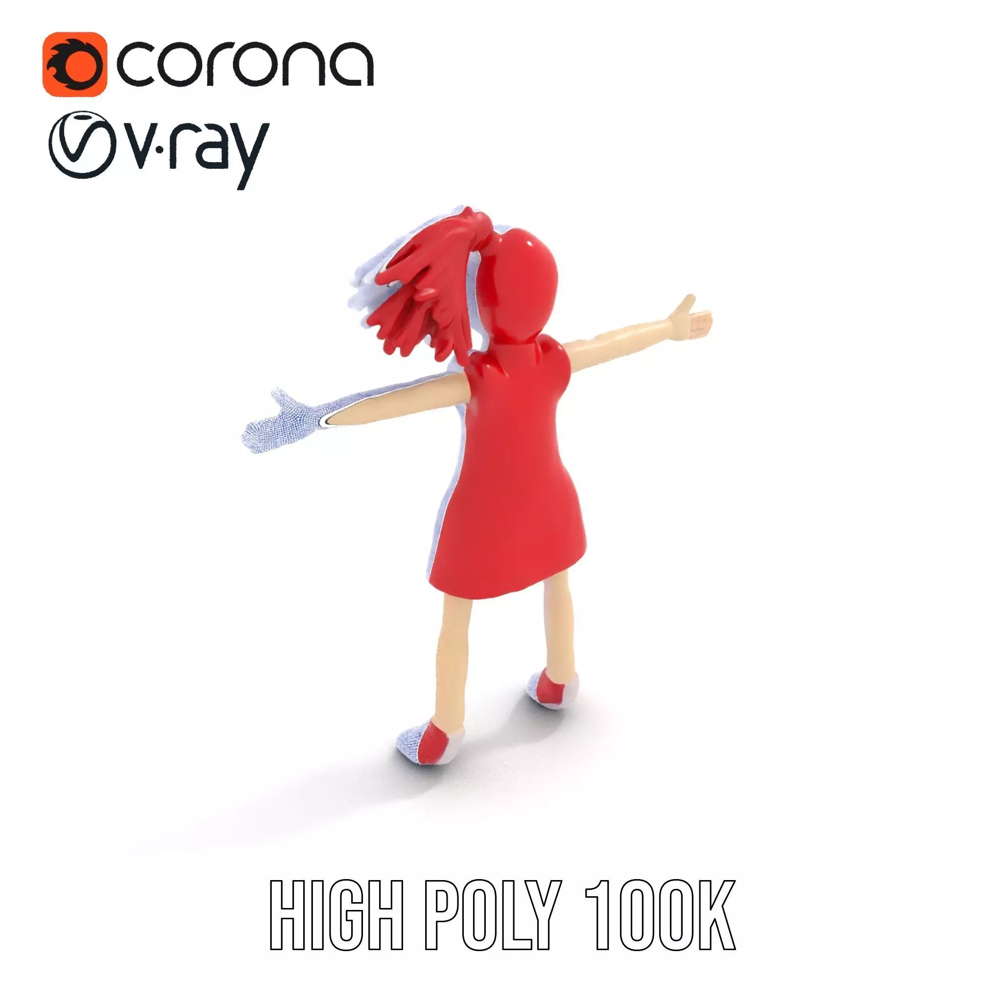Red Yarn Doll model pack Low-poly 3D model_29