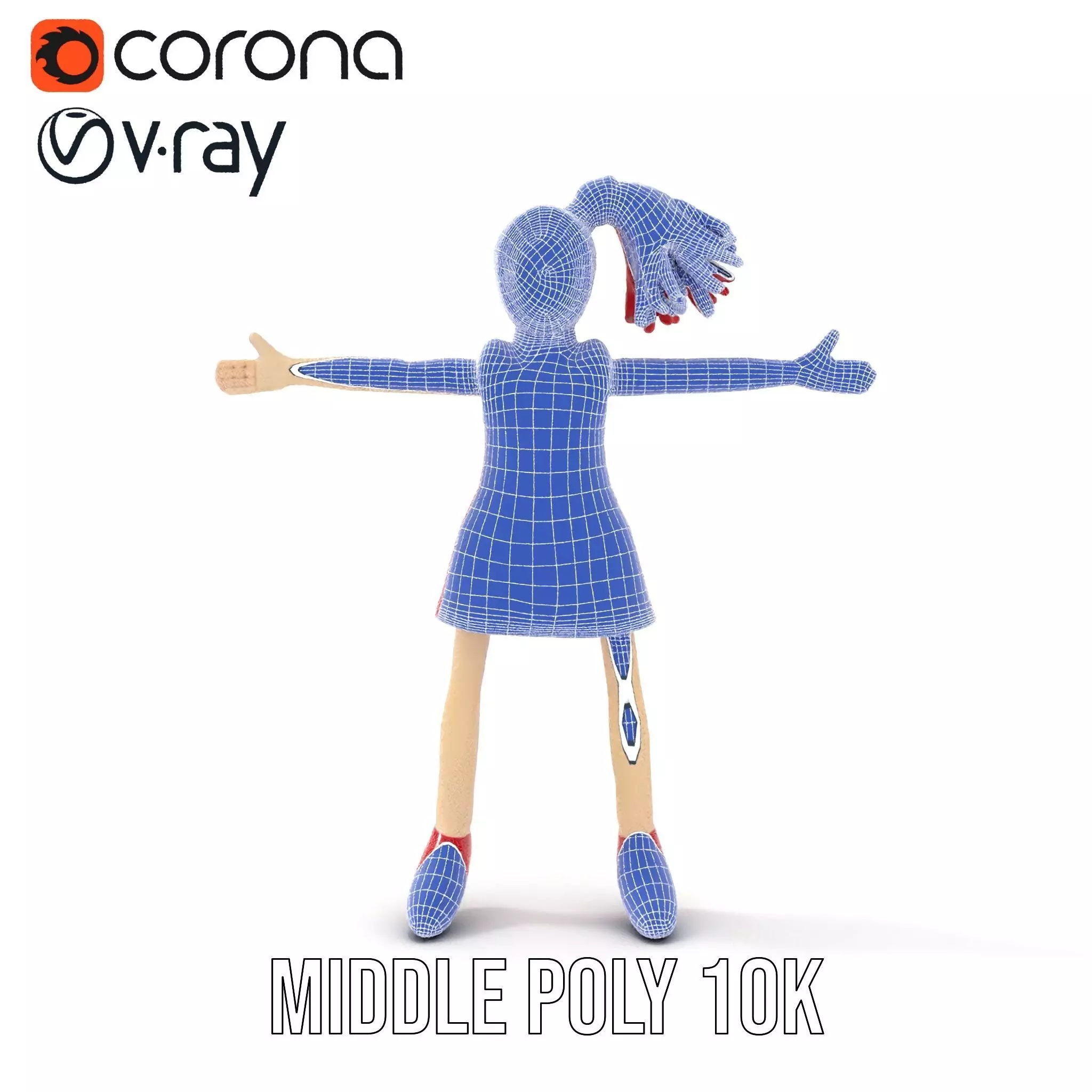 Red Yarn Doll model pack Low-poly 3D model_30