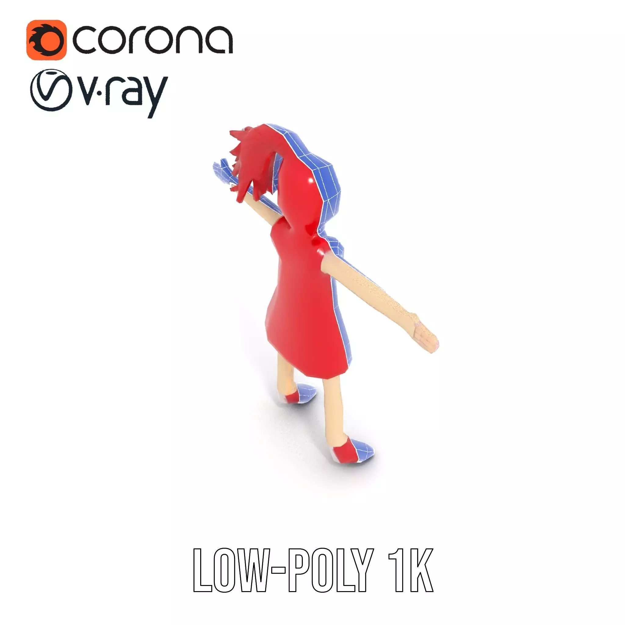 Red Yarn Doll model pack Low-poly 3D model_9