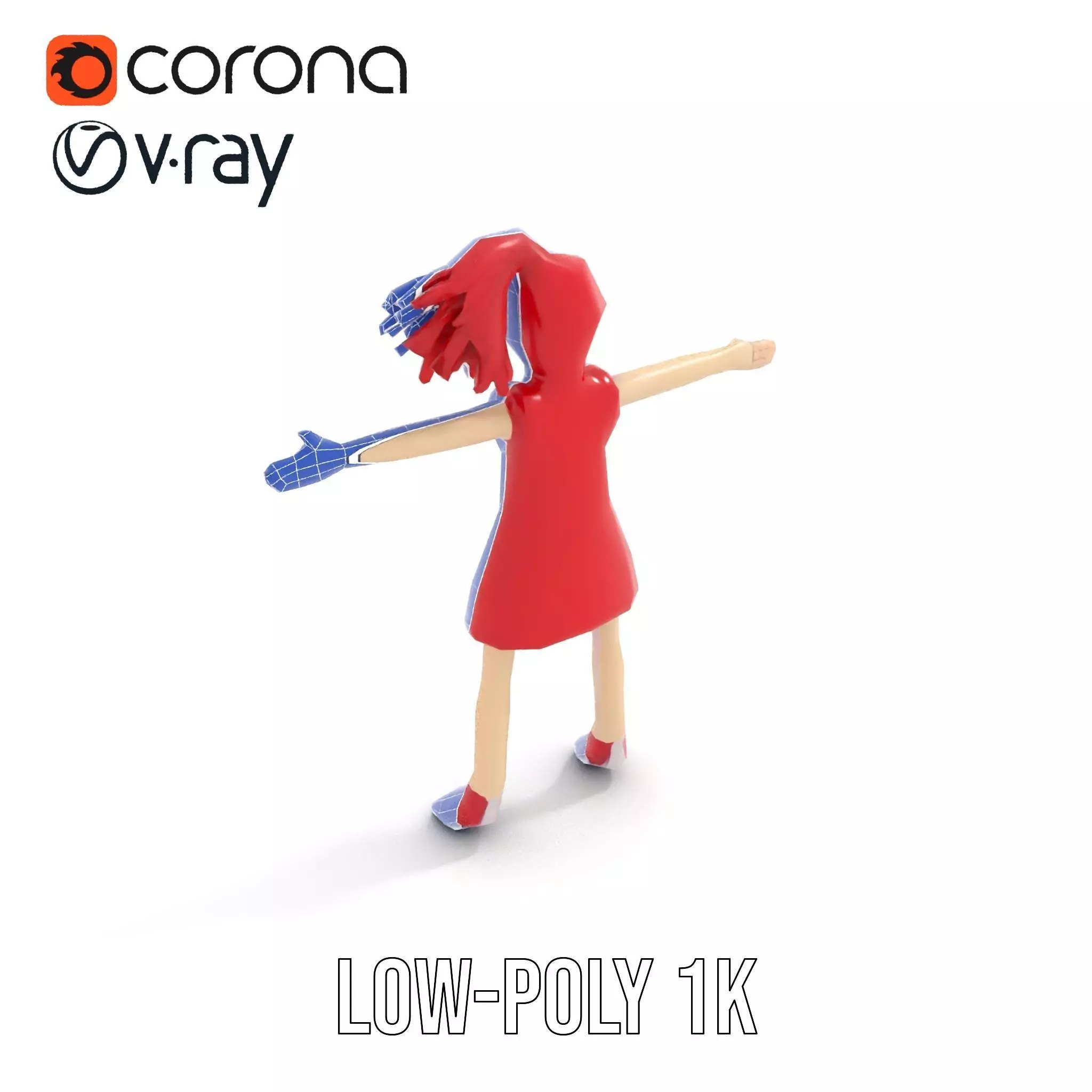 Red Yarn Doll model pack Low-poly 3D model_17