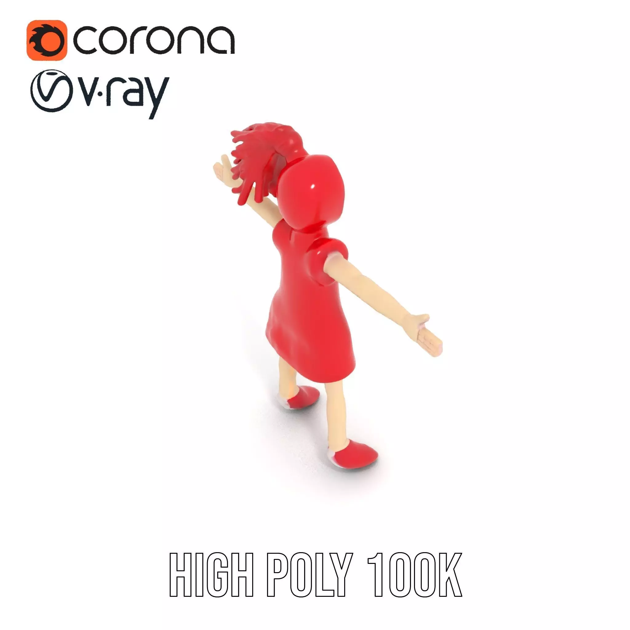 Red Yarn Doll model pack Low-poly 3D model_21
